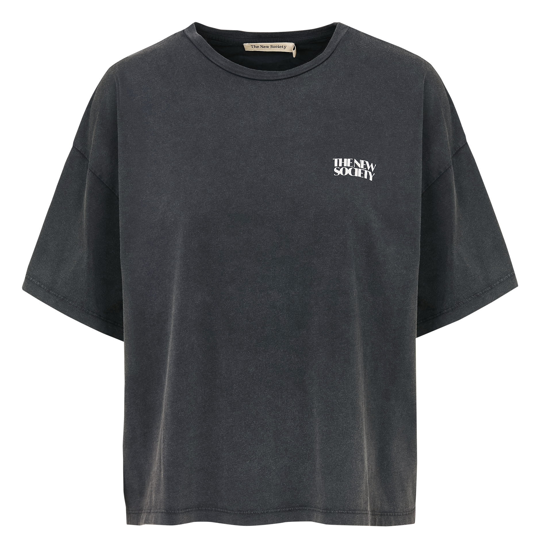 Oversized round-neck cotton T-shirt THE NEW SOCIETY Grey