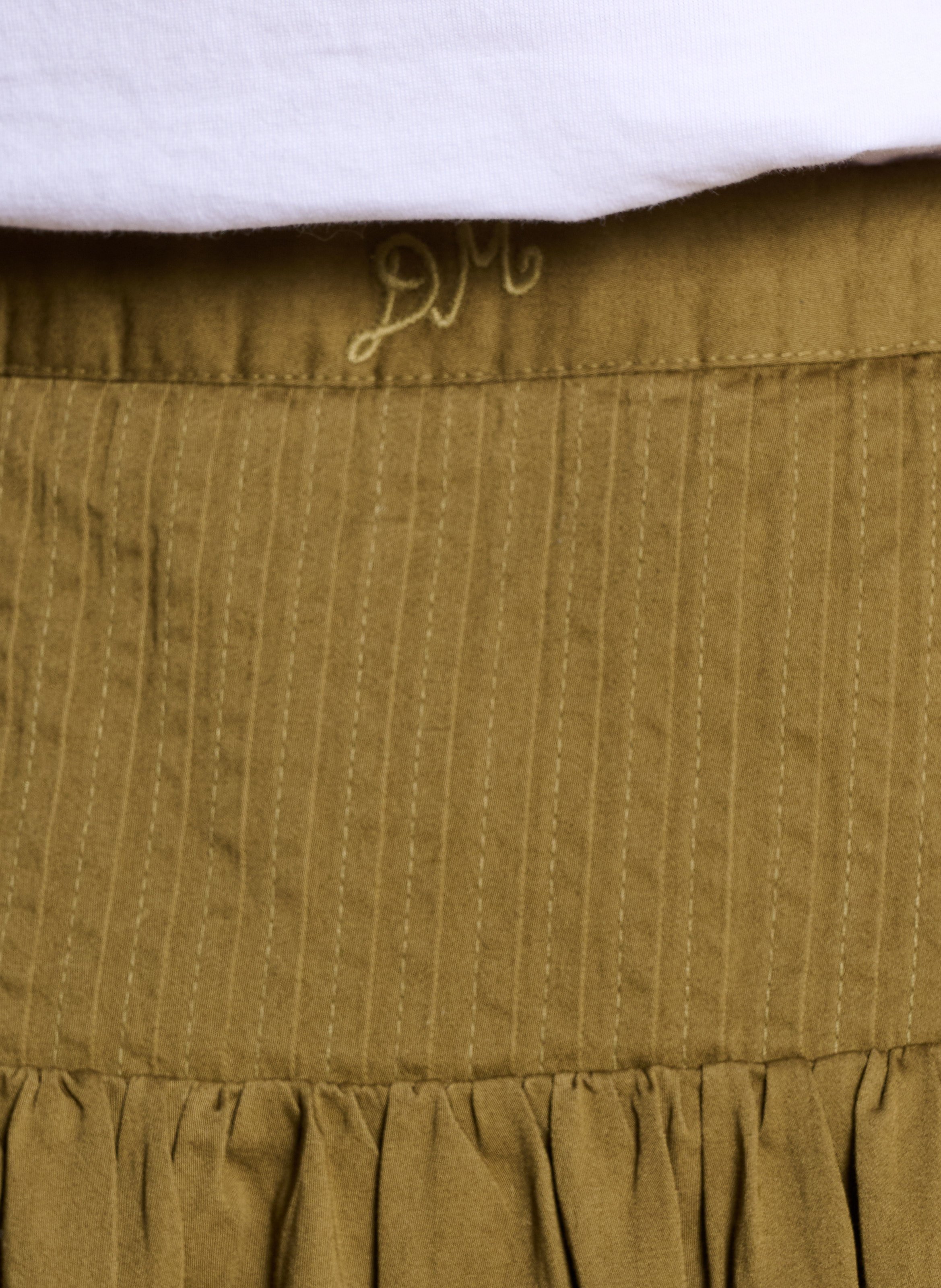 Jupe ample unie en coton bio DAMSON MADDER Kaki