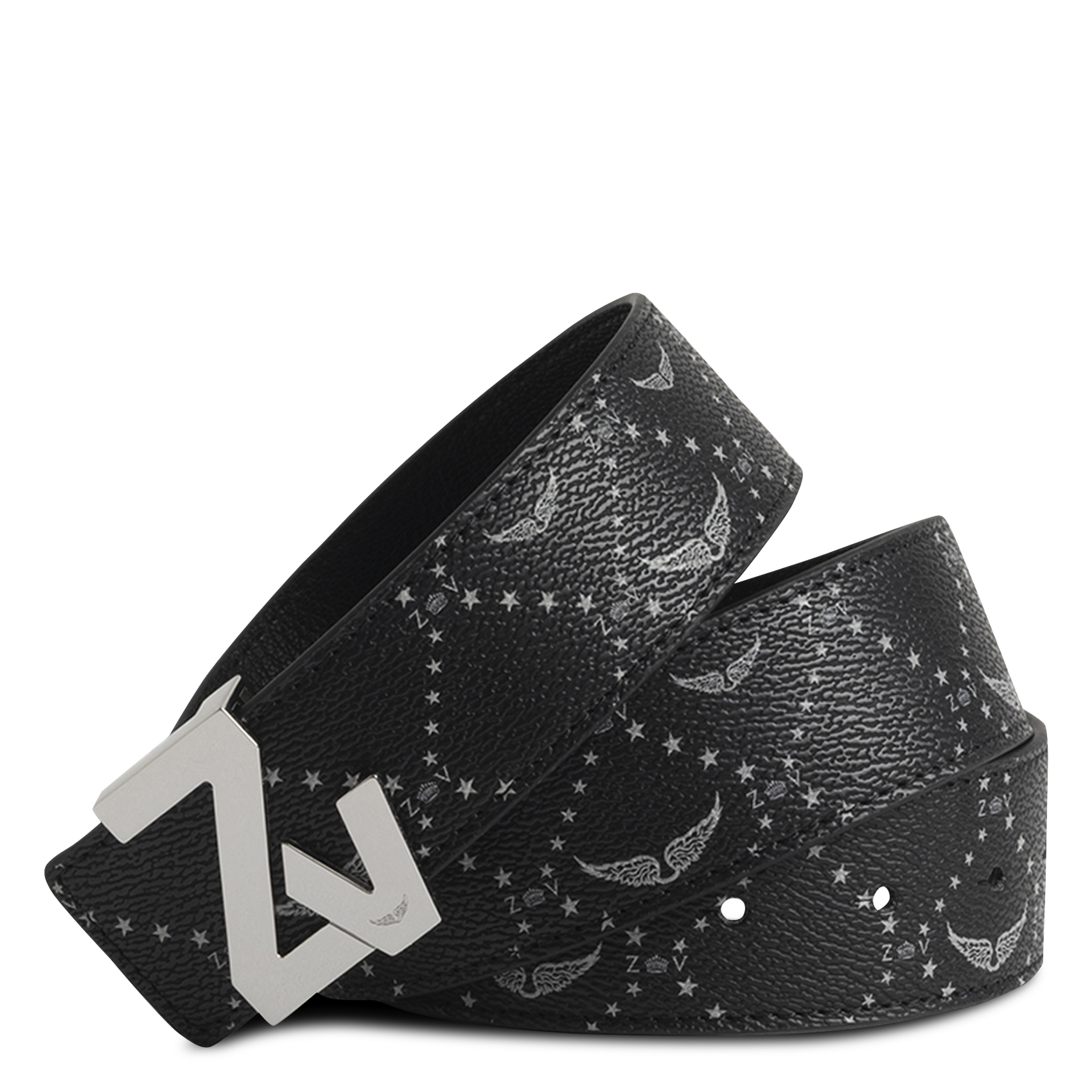 Monogram print belt ZADIG&VOLTAIRE Black