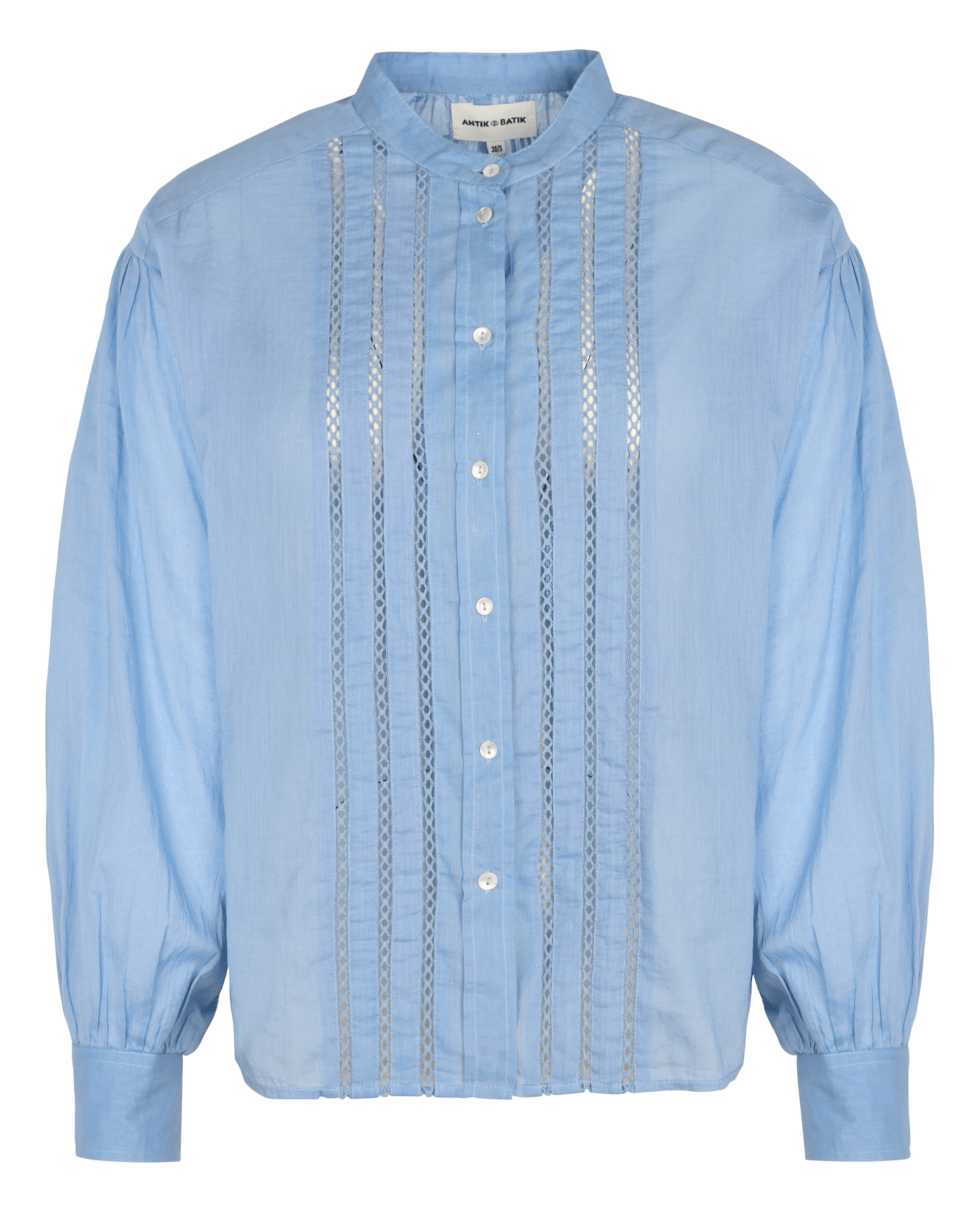 Baumwollbluse mit Rundhalsausschnitt ANTIK BATIK Blau