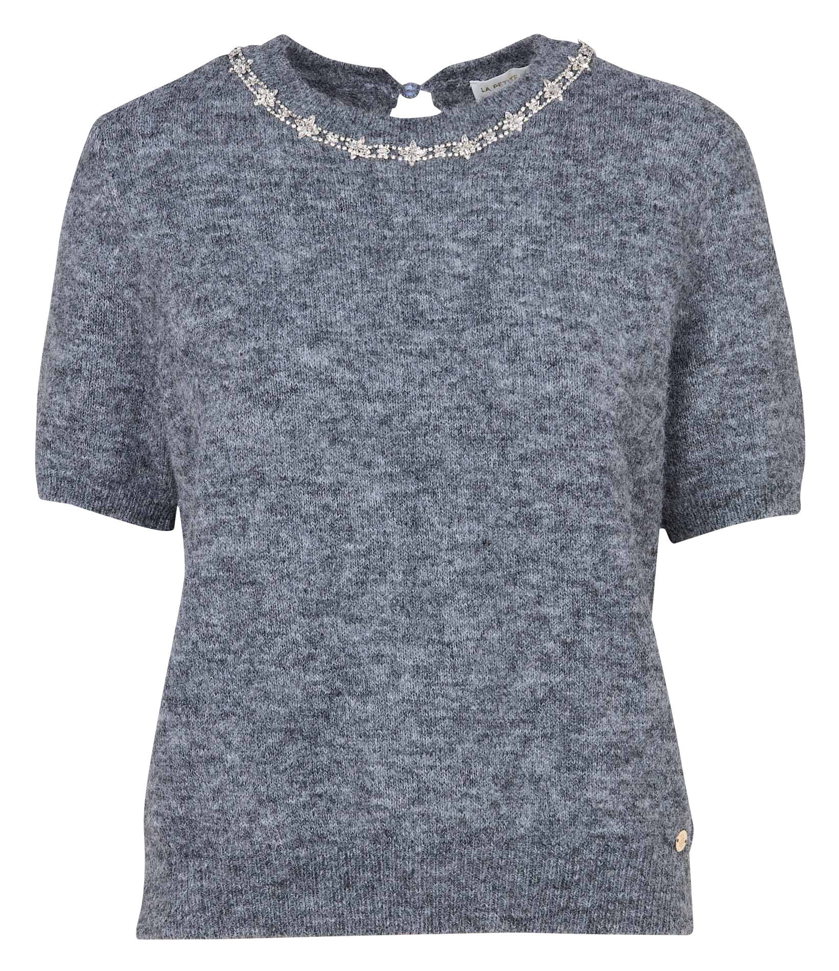 Pull oversize col rond LA PETITE ETOILE Gris