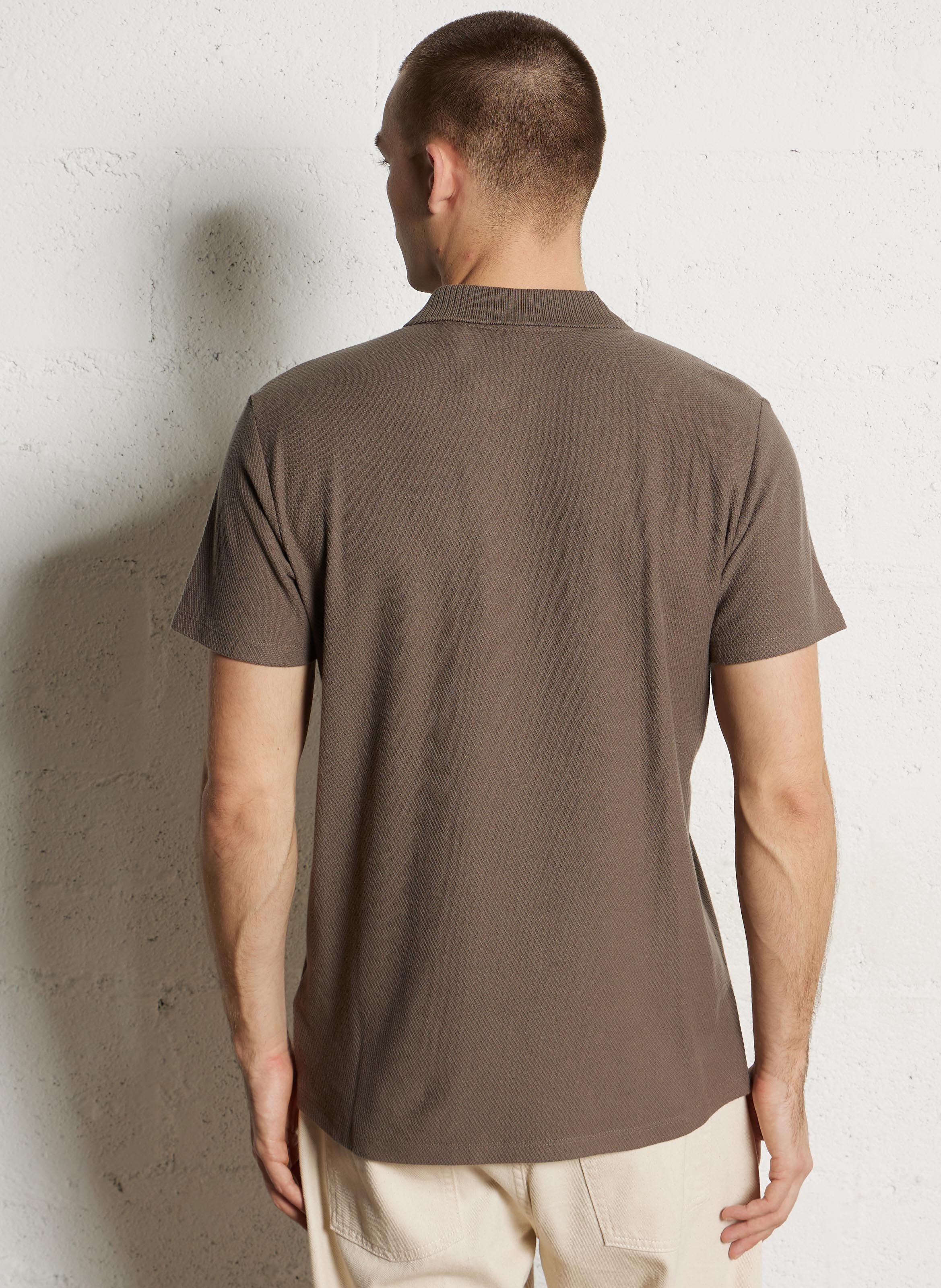 Short-sleeved solid color cotton polo LE TEMPS DES CERISES Grey