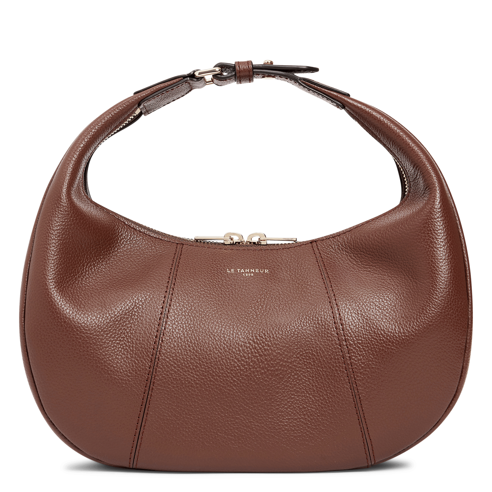 Kleine hobo tas met rits in korrelig leer LE TANNEUR