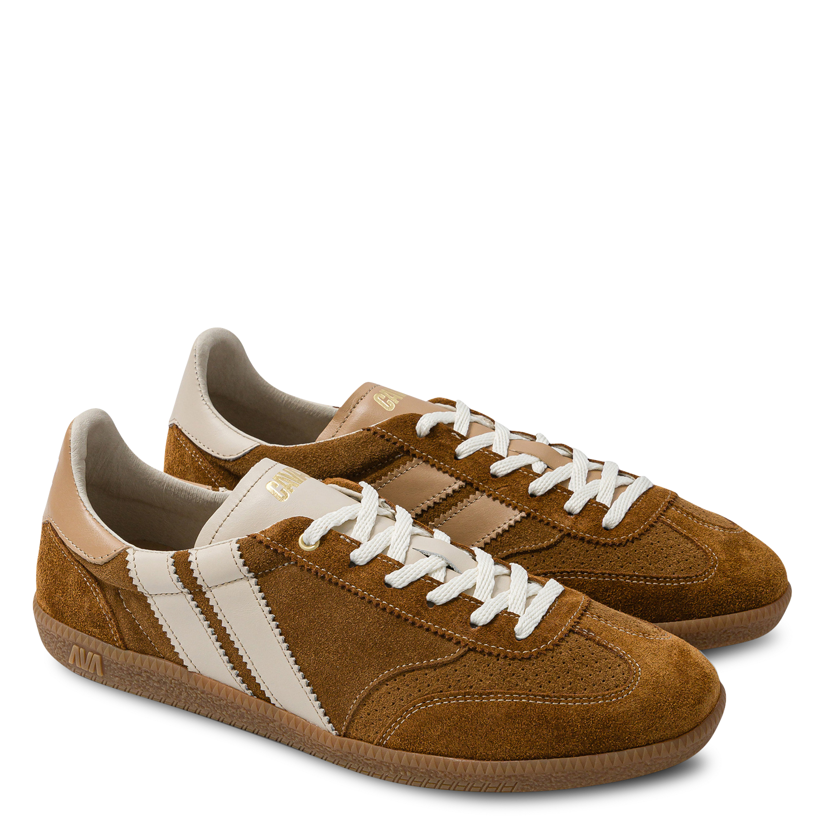 Suede leather low-top sneakers CAVAL Brown