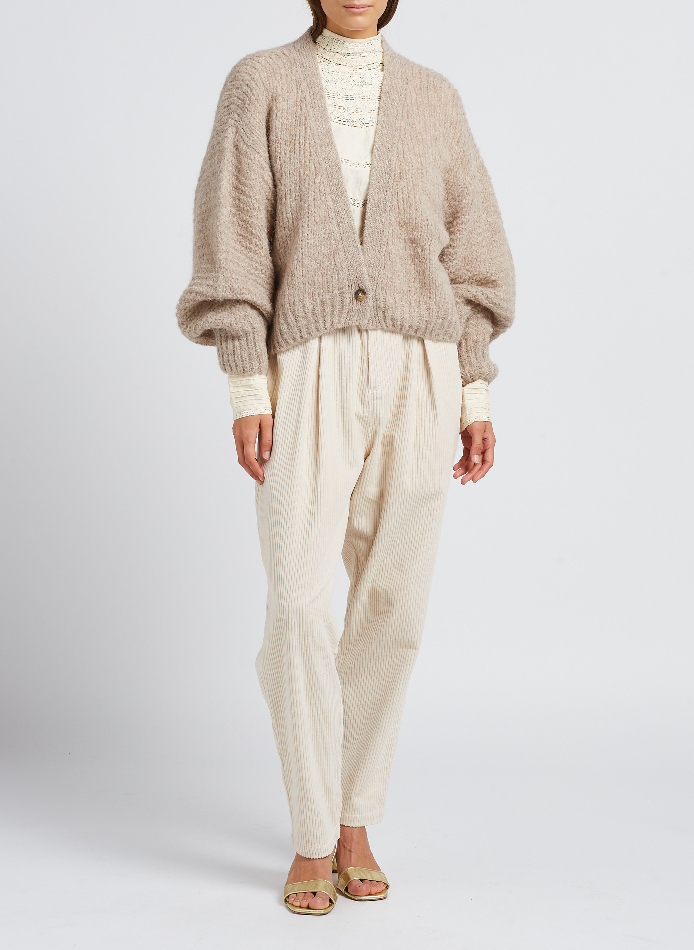 Top col montant en coton MES DEMOISELLES Blanc