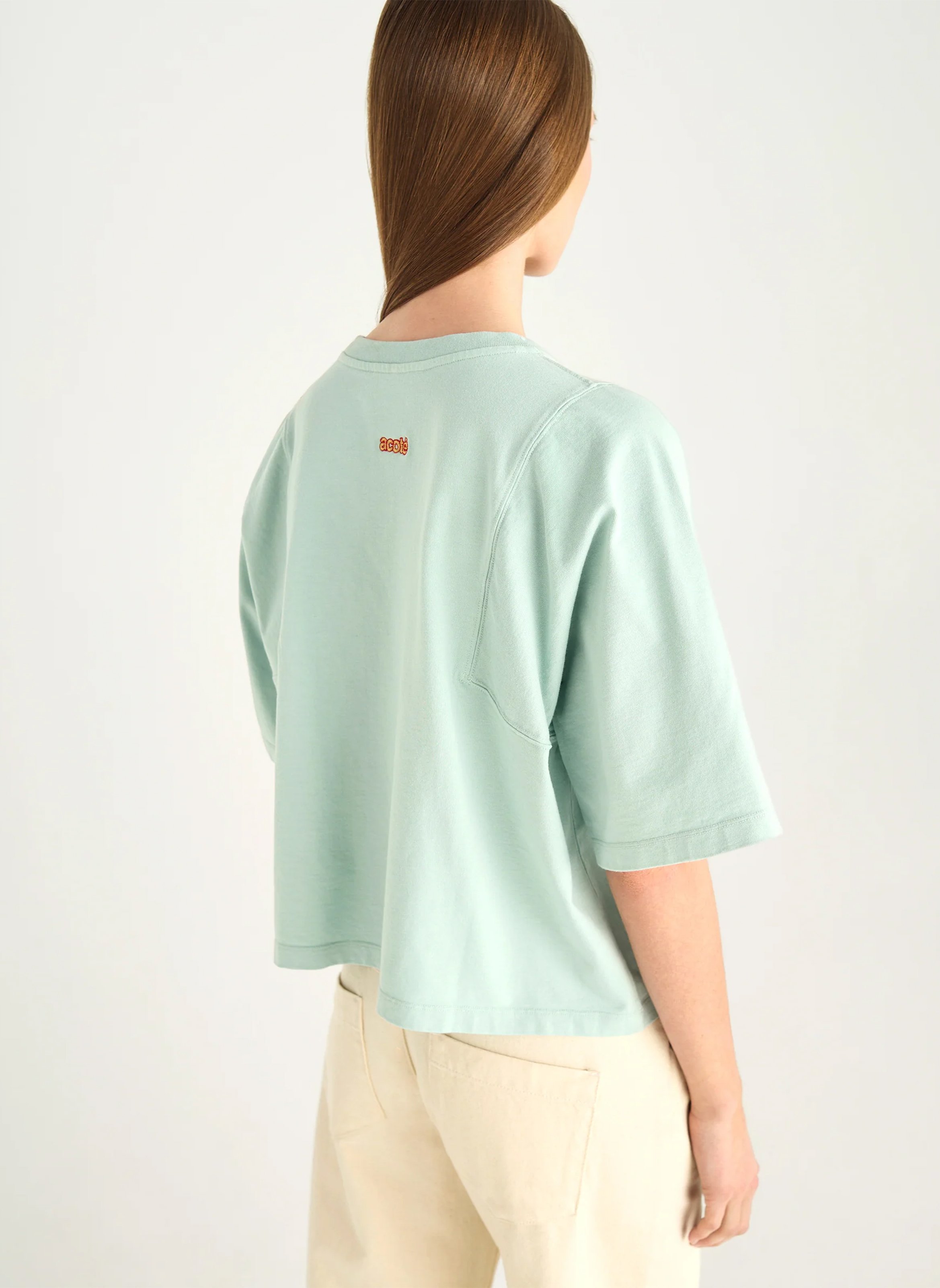 Rundhals-T-Shirt aus Bio-Baumwolle ACOTE Blau