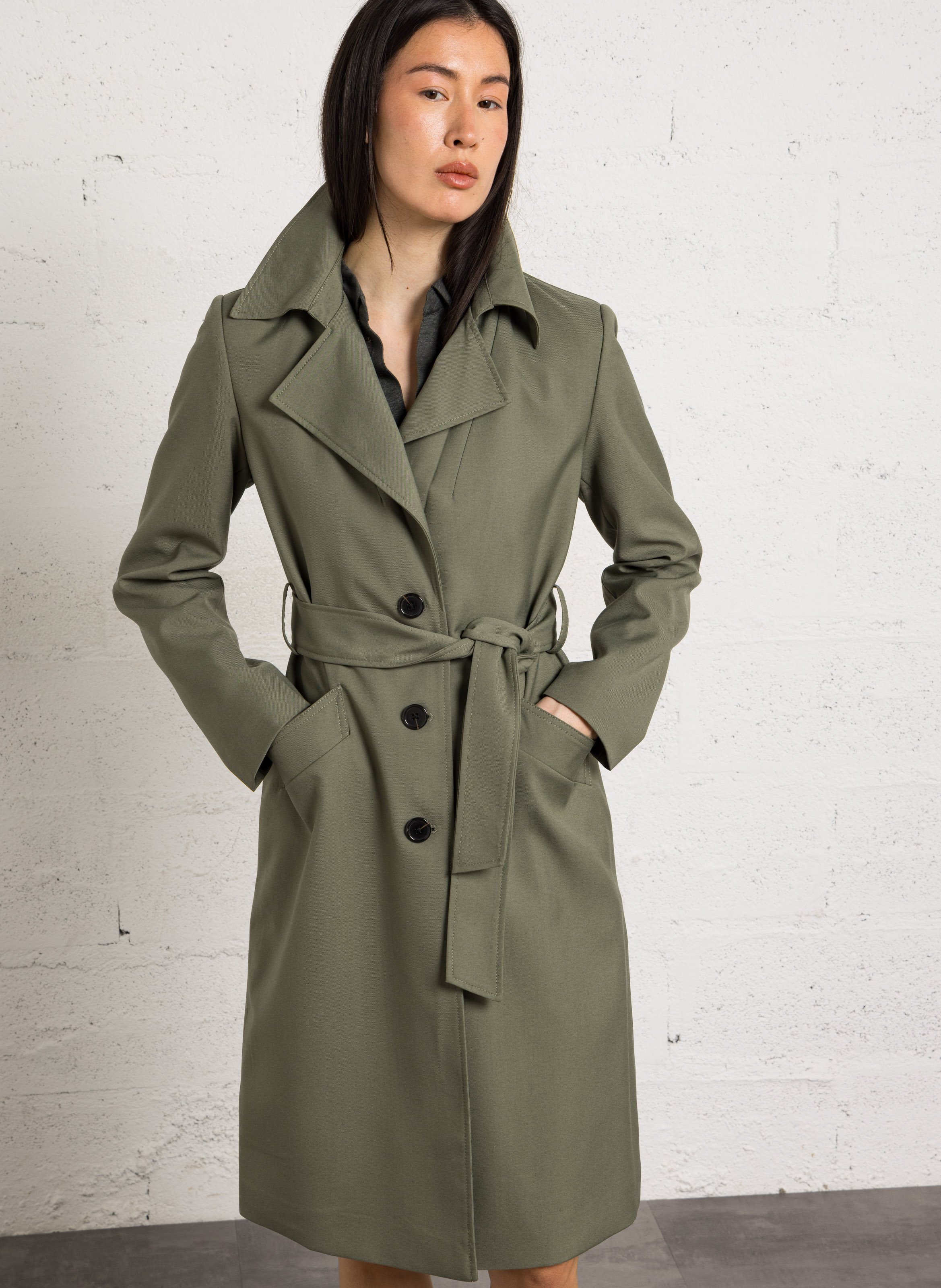 Trenchcoat mit Reverskragen MAISON 123 Grun
