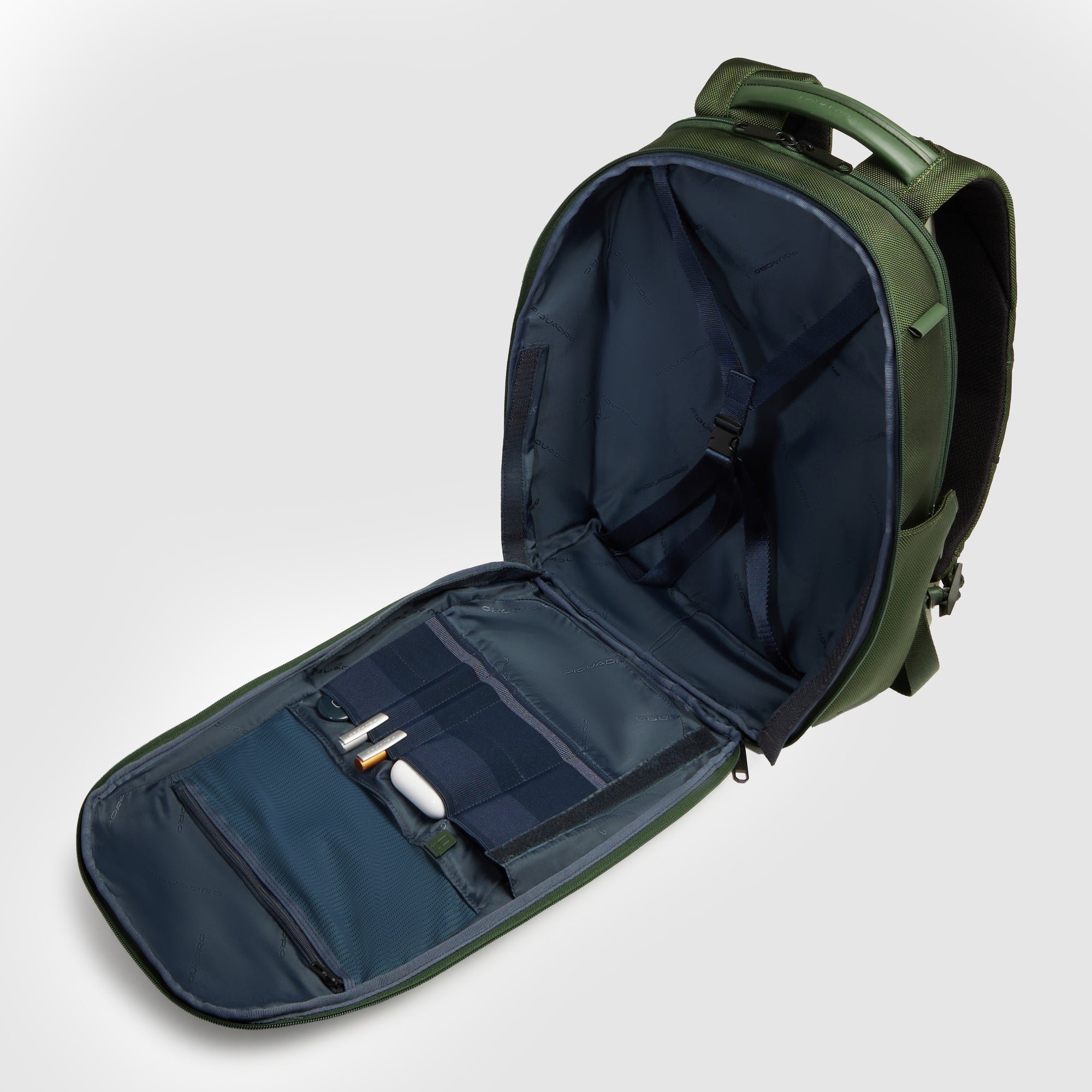 Travel laptop backpack for 15.6" computer PIQUADRO Green