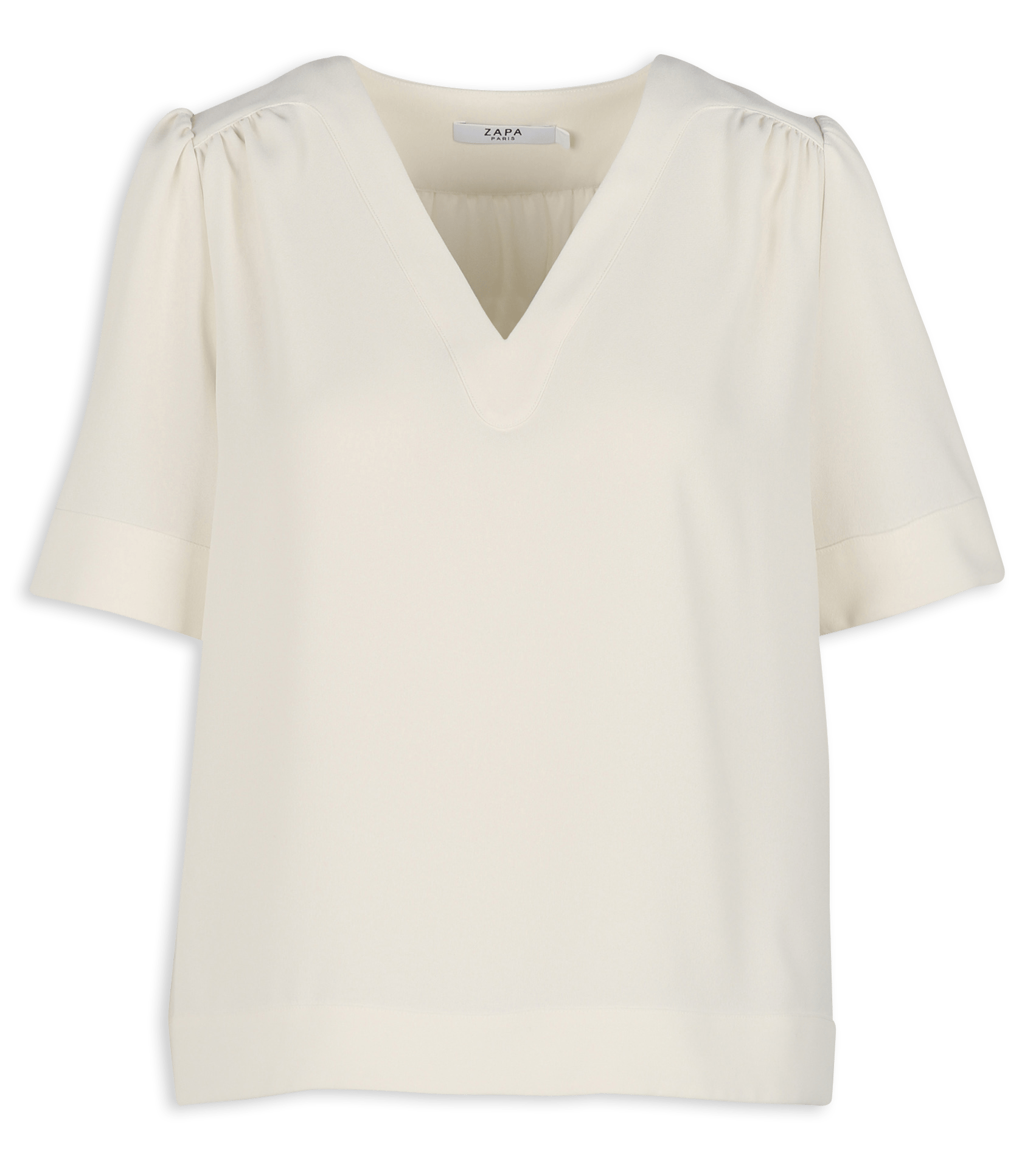Top oversize col V ZAPA Blanc