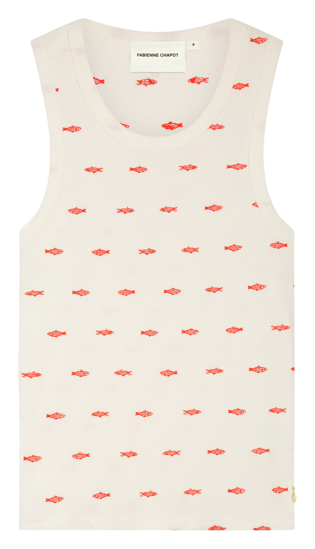 Gerader Rundhalsausschnitt-Tanktop aus Bio-Baumwollmischung FABIENNE CHAPOT Weiss