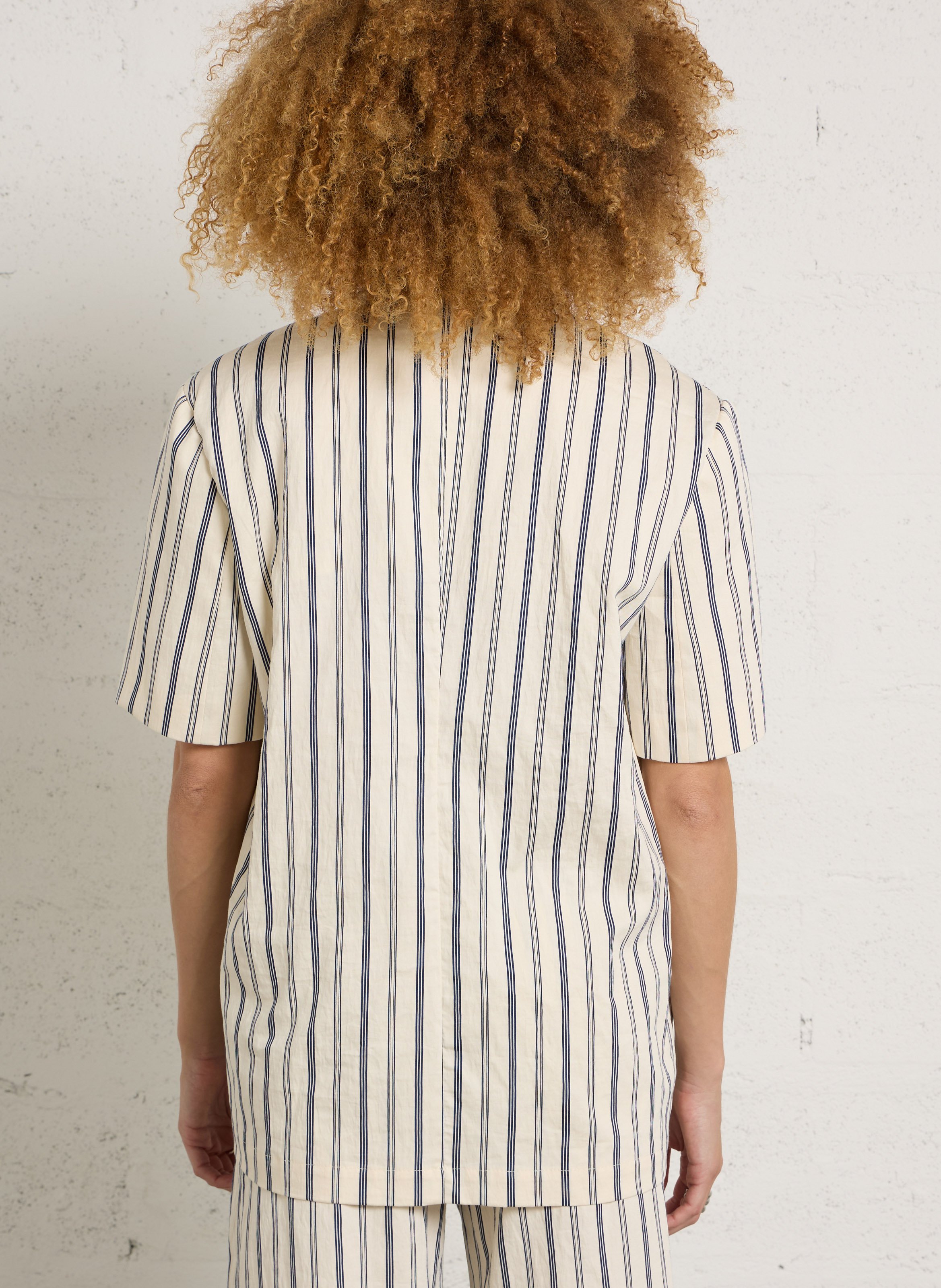 Gestreepte blazer met kraag met revers IMPERIAL Blauw