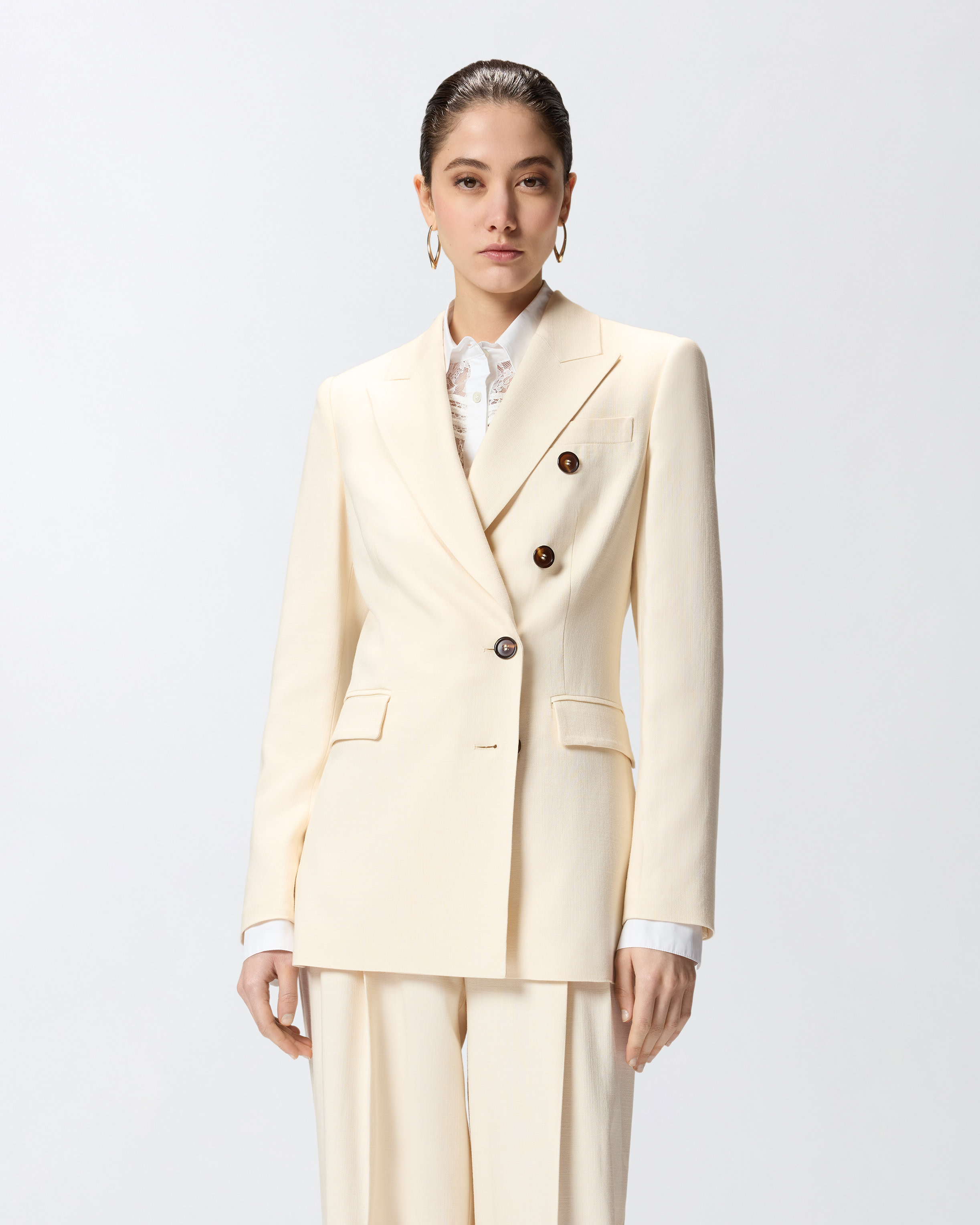 Veste croisée à poches PINKO Beige