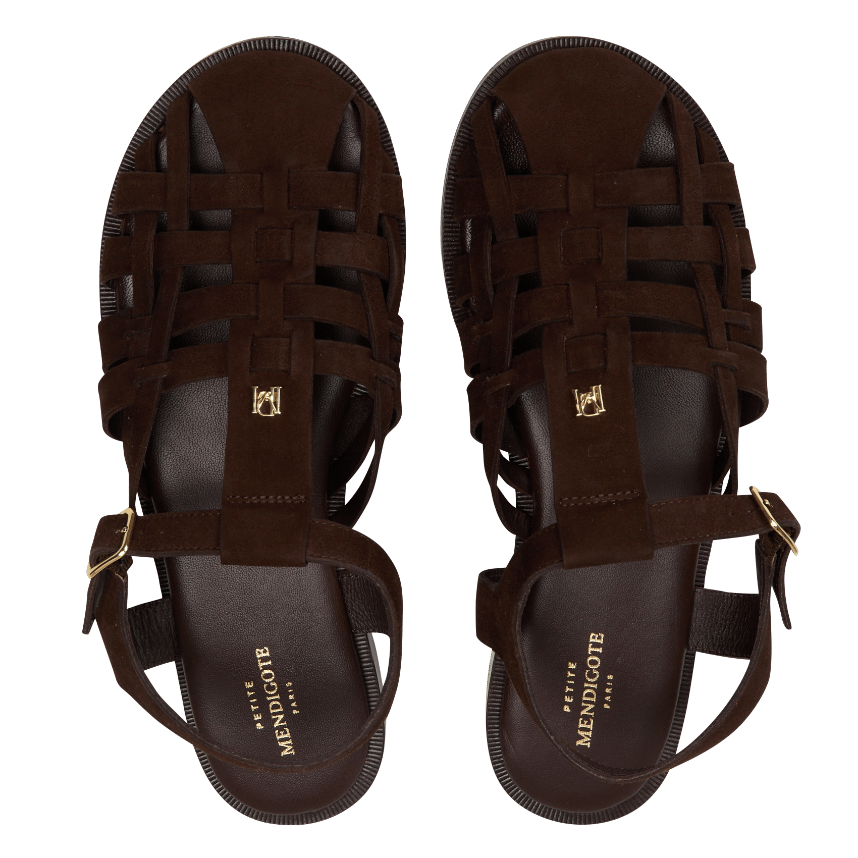 Leren sandalen PETITE MENDIGOTE Bruin