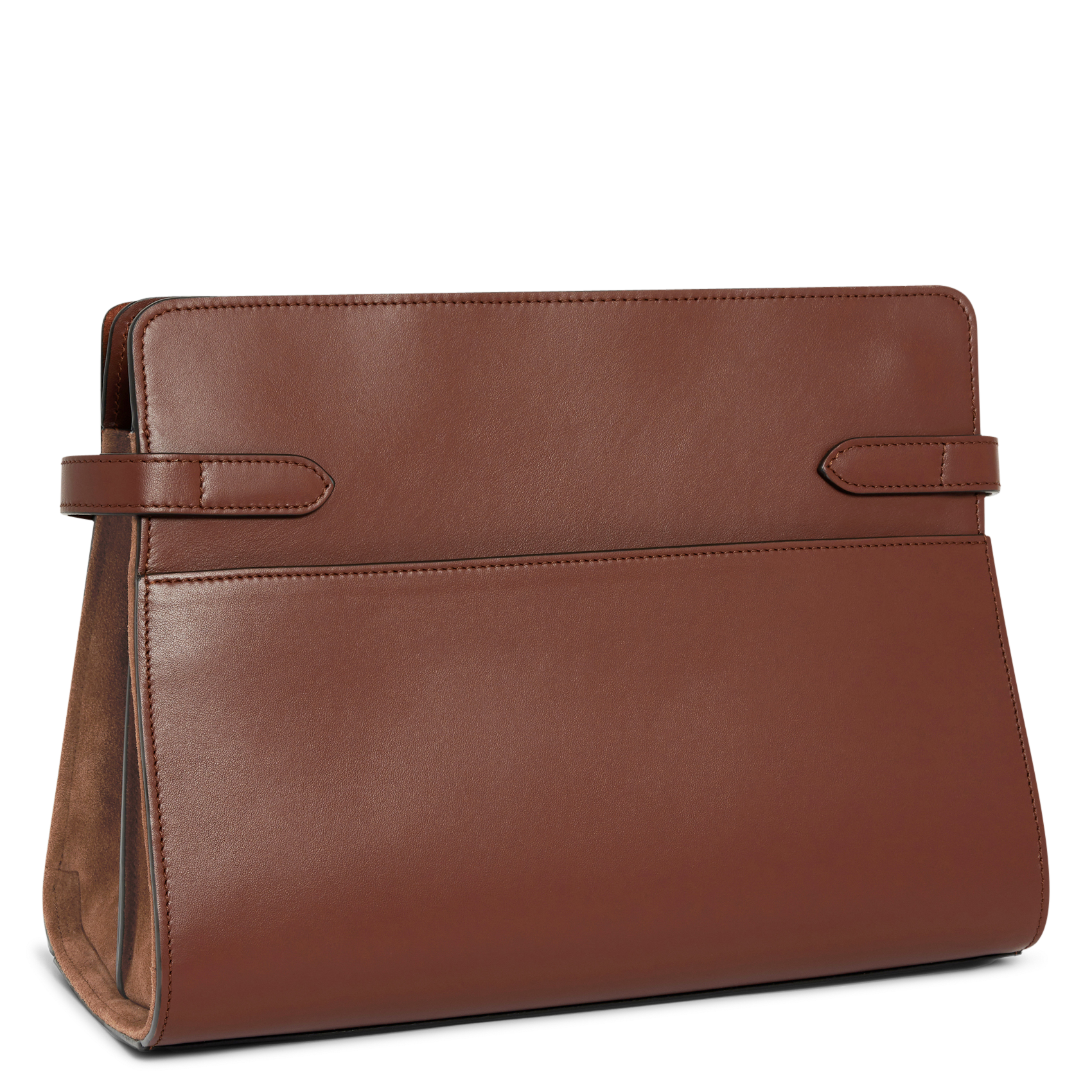 Leather clutch bag LE TANNEUR Brown