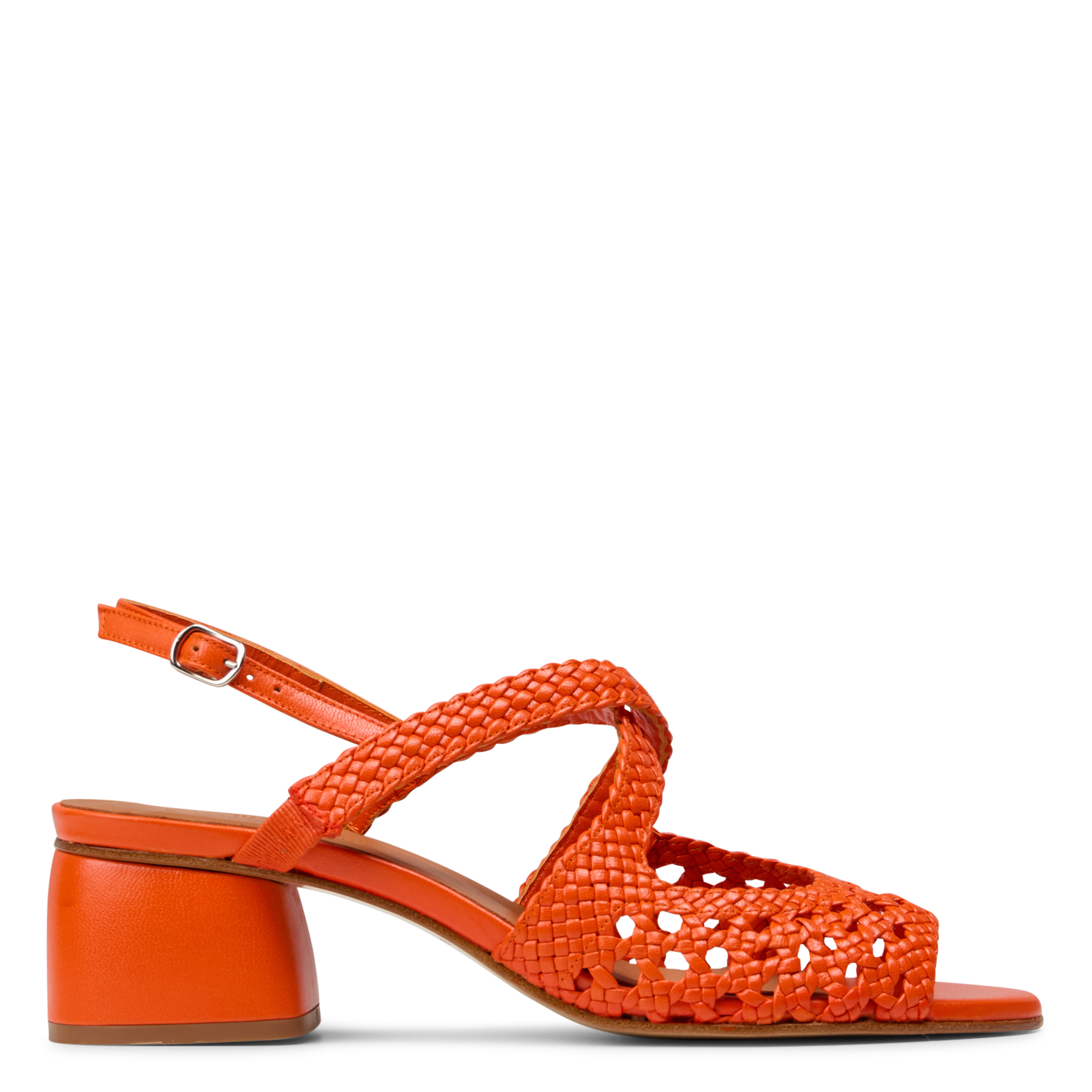 Halfhoge, leren sandalen NAGUISA Oranje