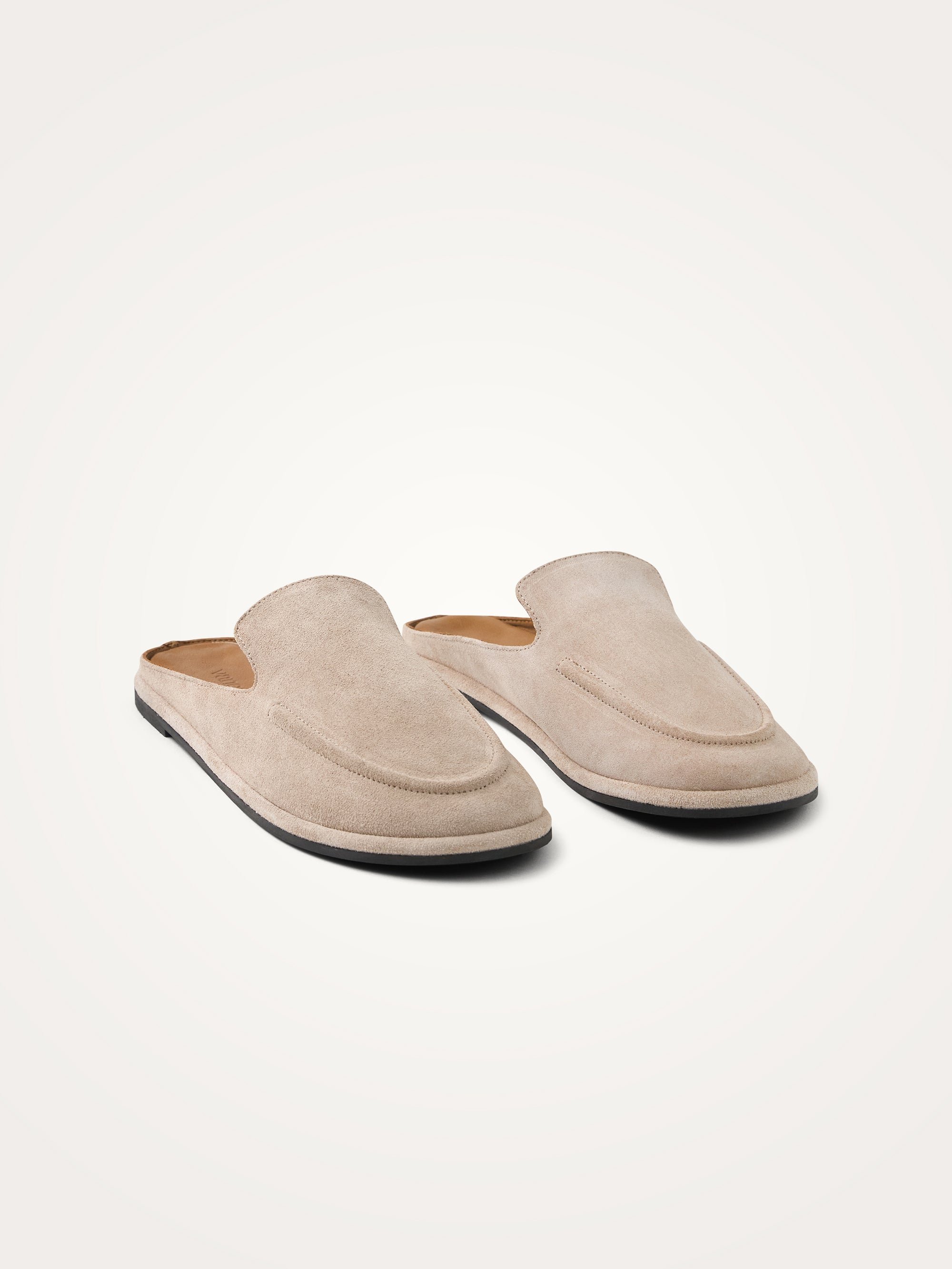 Flat leather mules with distressed and metallic effect VANESSA WU Beige