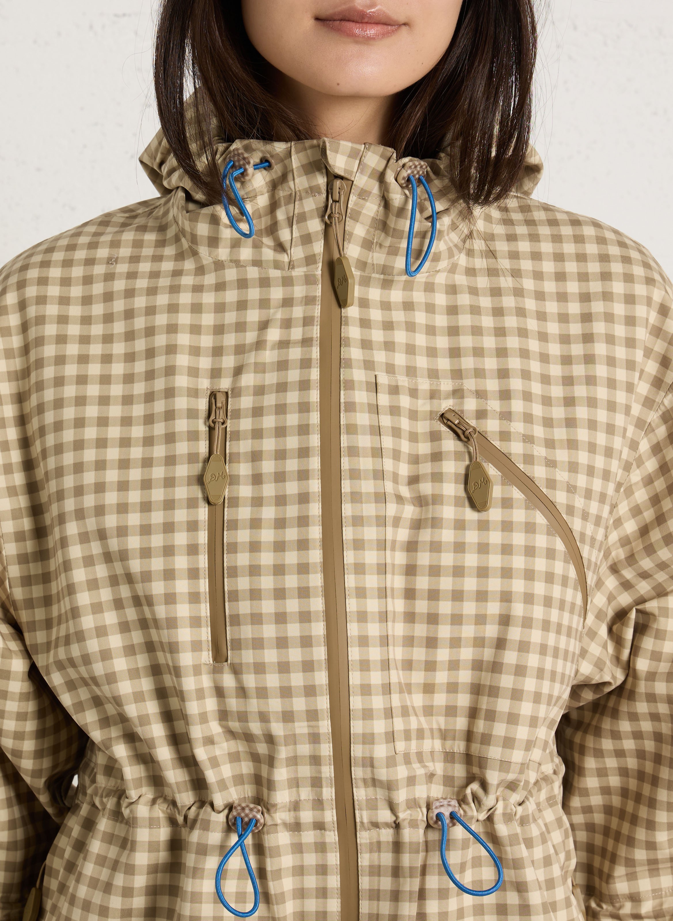 Oversized gingham print parka DAMSON MADDER Brown