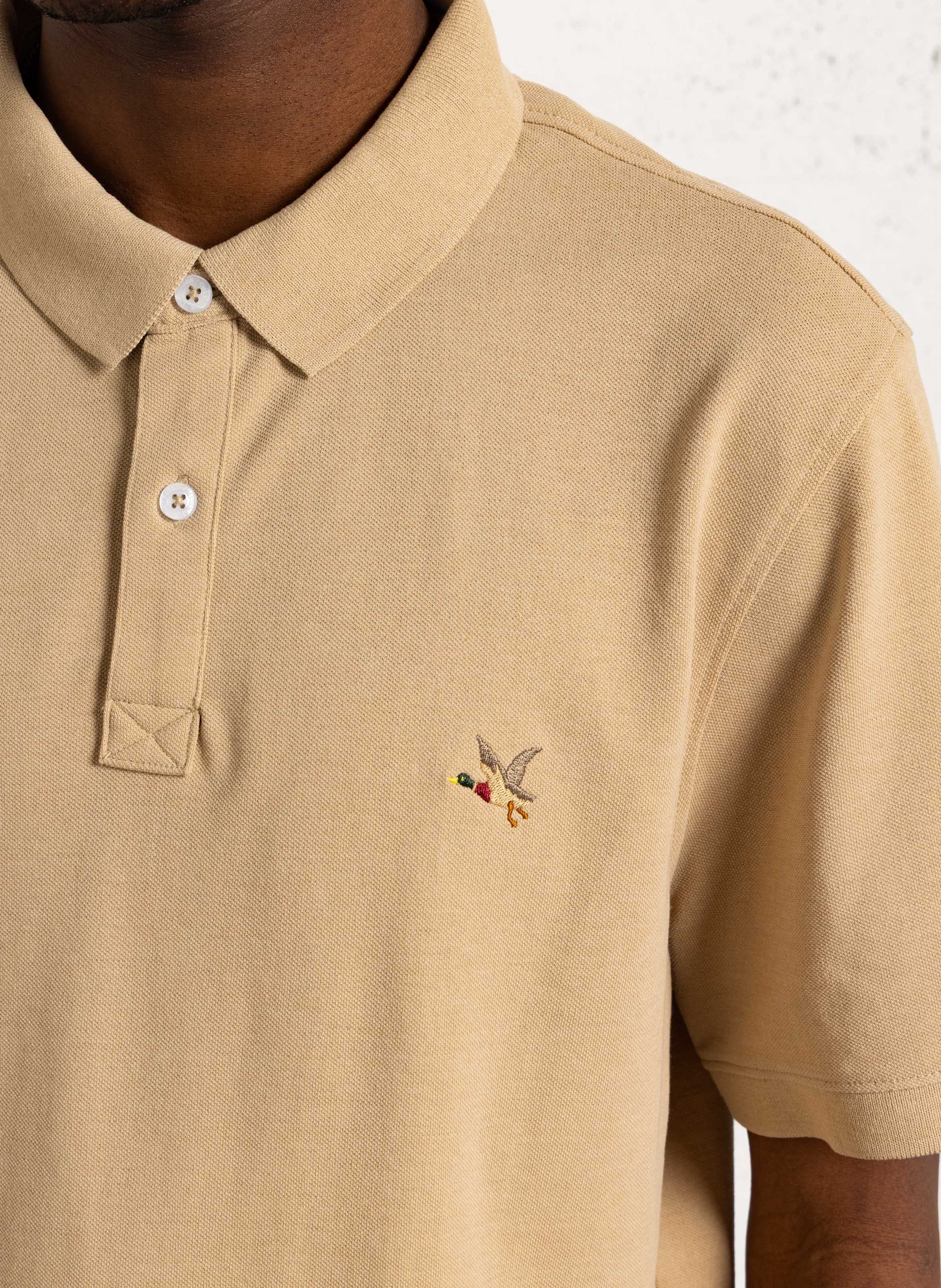 Short-sleeved organic cotton polo shirt CHEVIGNON Beige