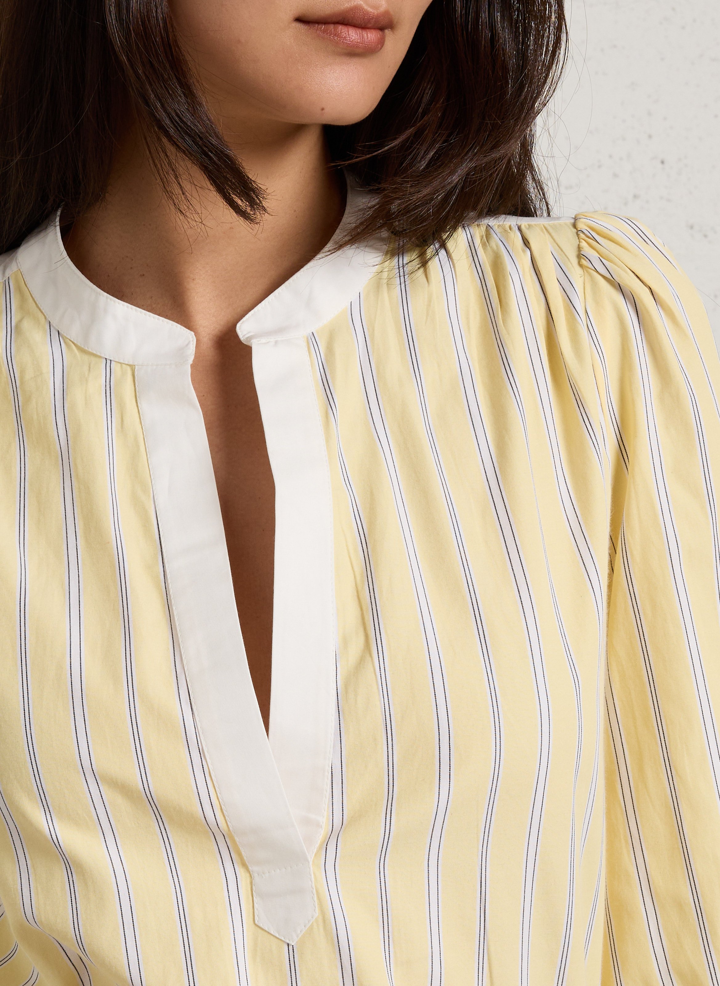Blouse à rayures col tunisien MAISON 123 Jaune