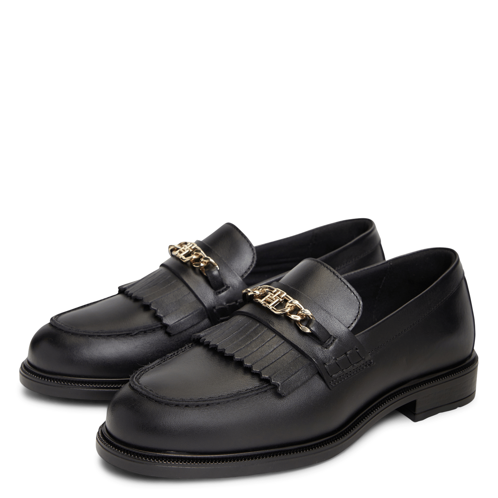 Mixed leather loafers TOMMY HILFIGER Black