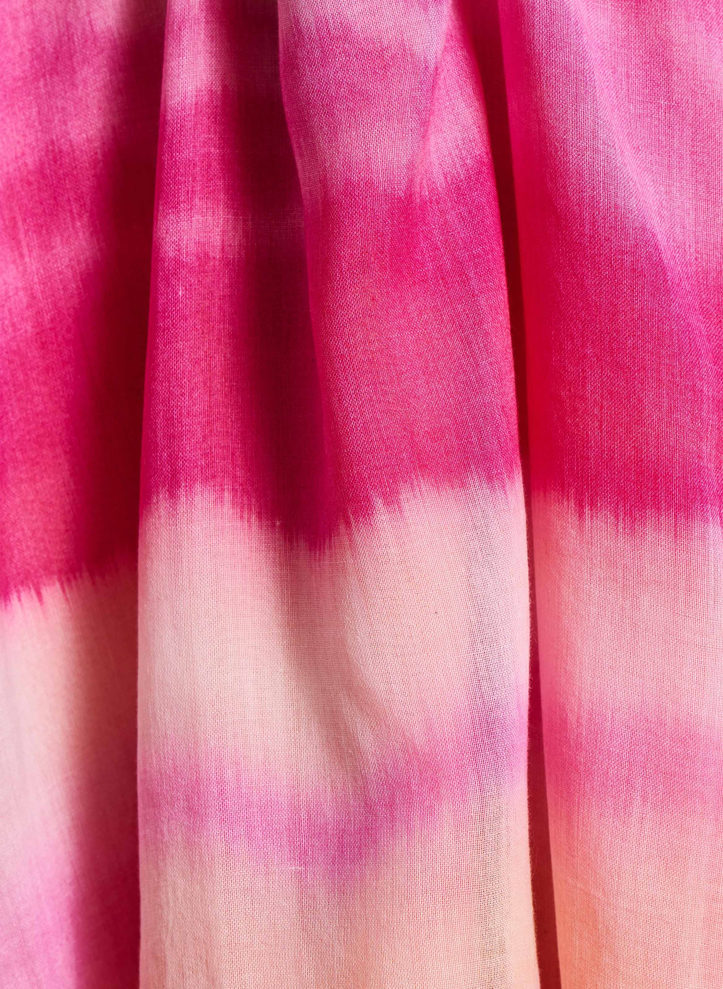 Foulard en coton rayé LA FEE MARABOUTEE Rose