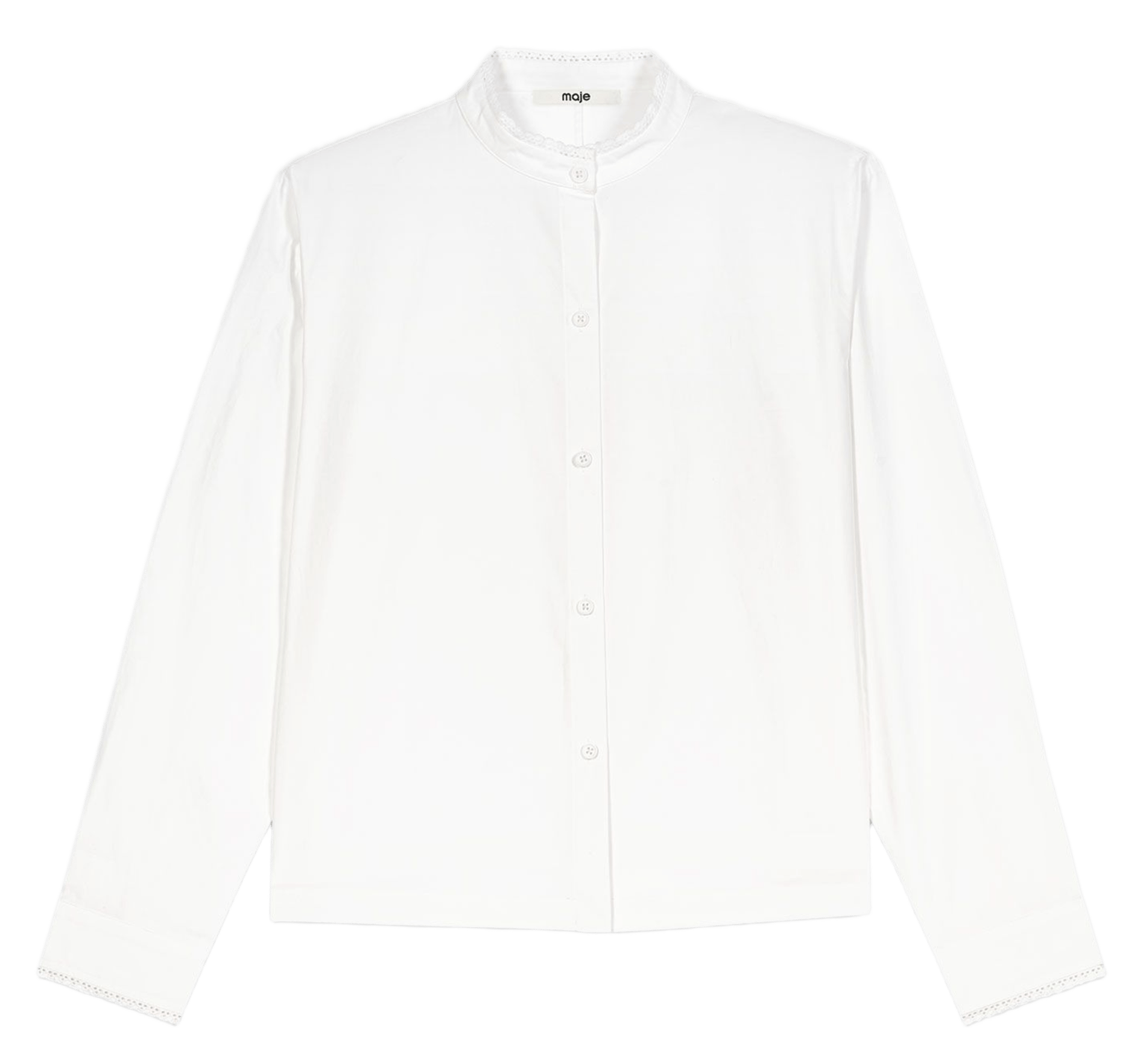 Chemise col lavallière en coton MAJE Blanc