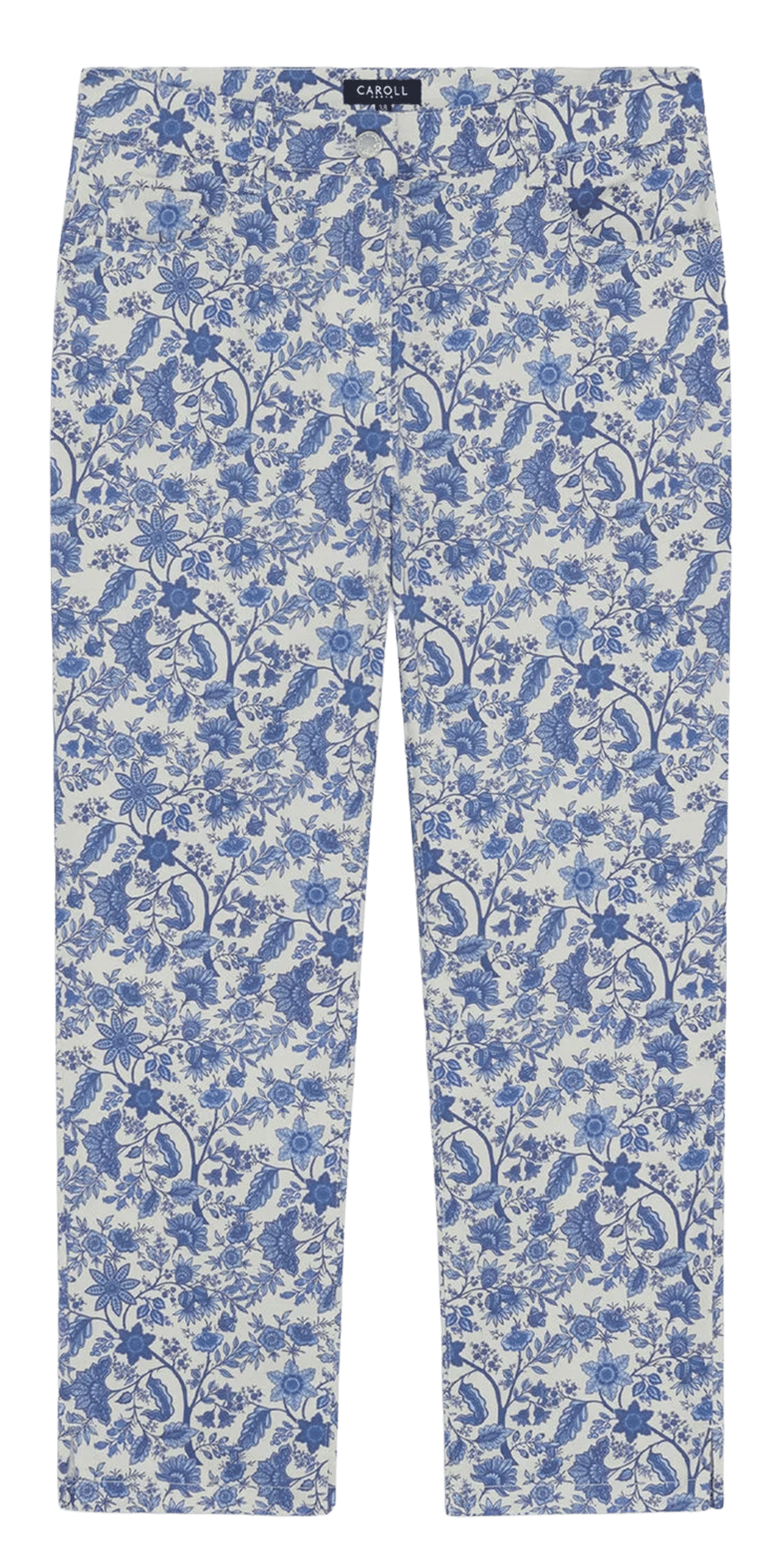 Printed cropped trousers CAROLL Blue