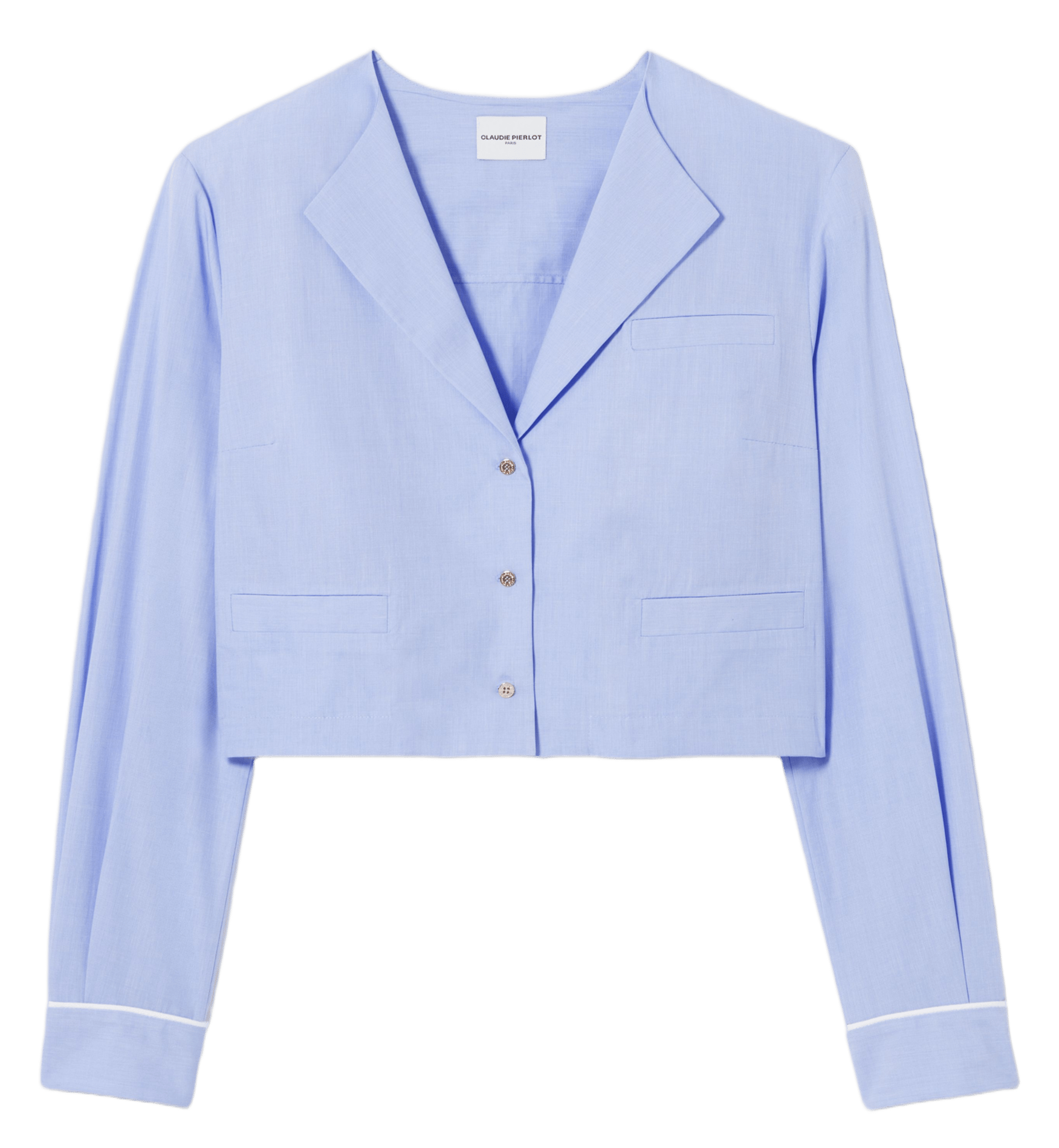 Katoenen blouse met V-hals CLAUDIE PIERLOT Blauw