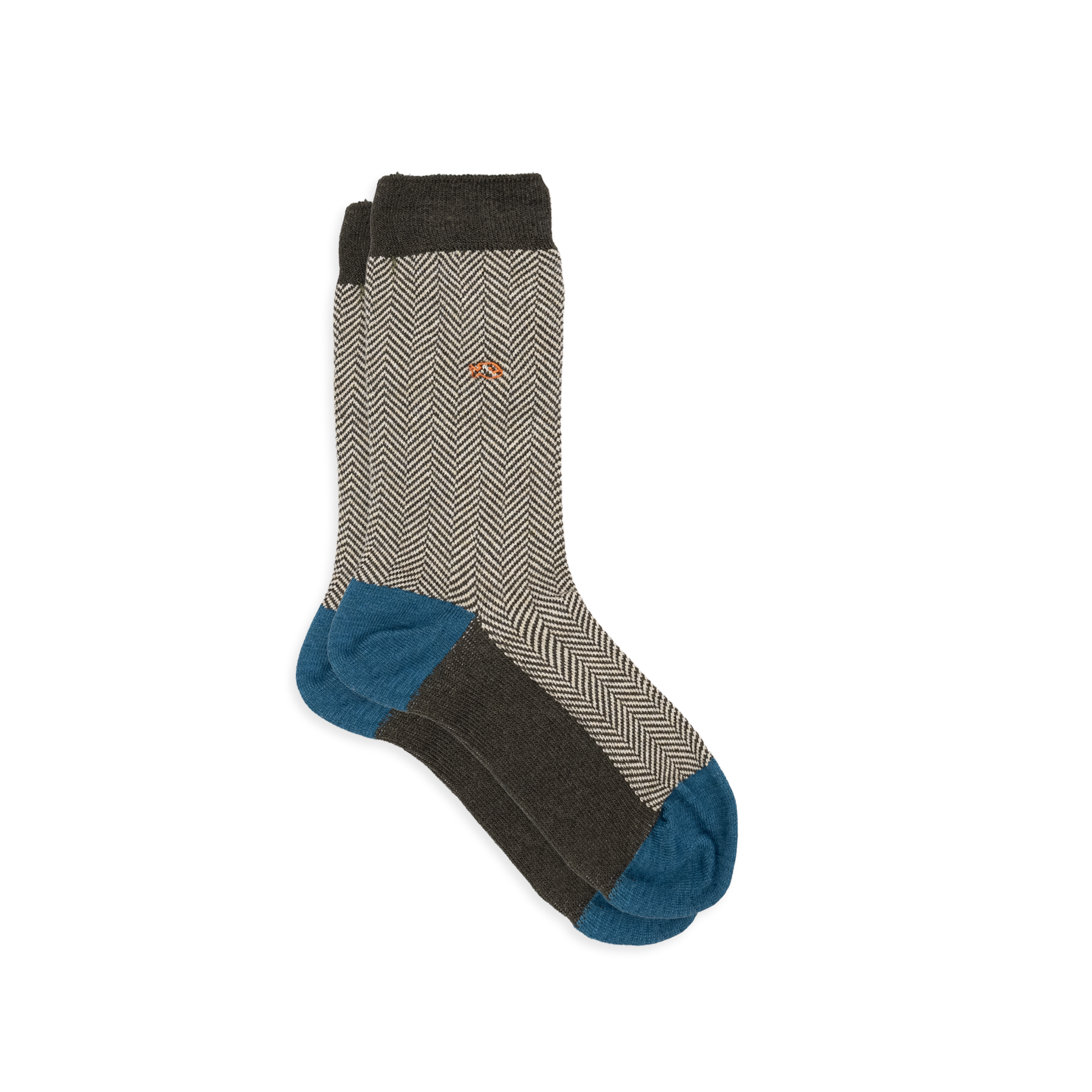 Combed cotton herringbone socks BILLYBELT Khaki