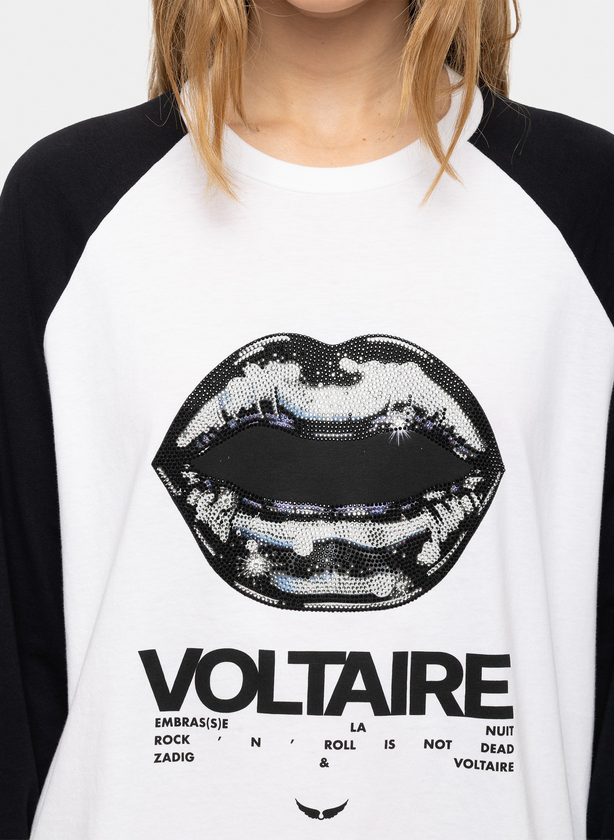 T-shirt manches longues sérigraphié en coton ZADIG&VOLTAIRE Blanc