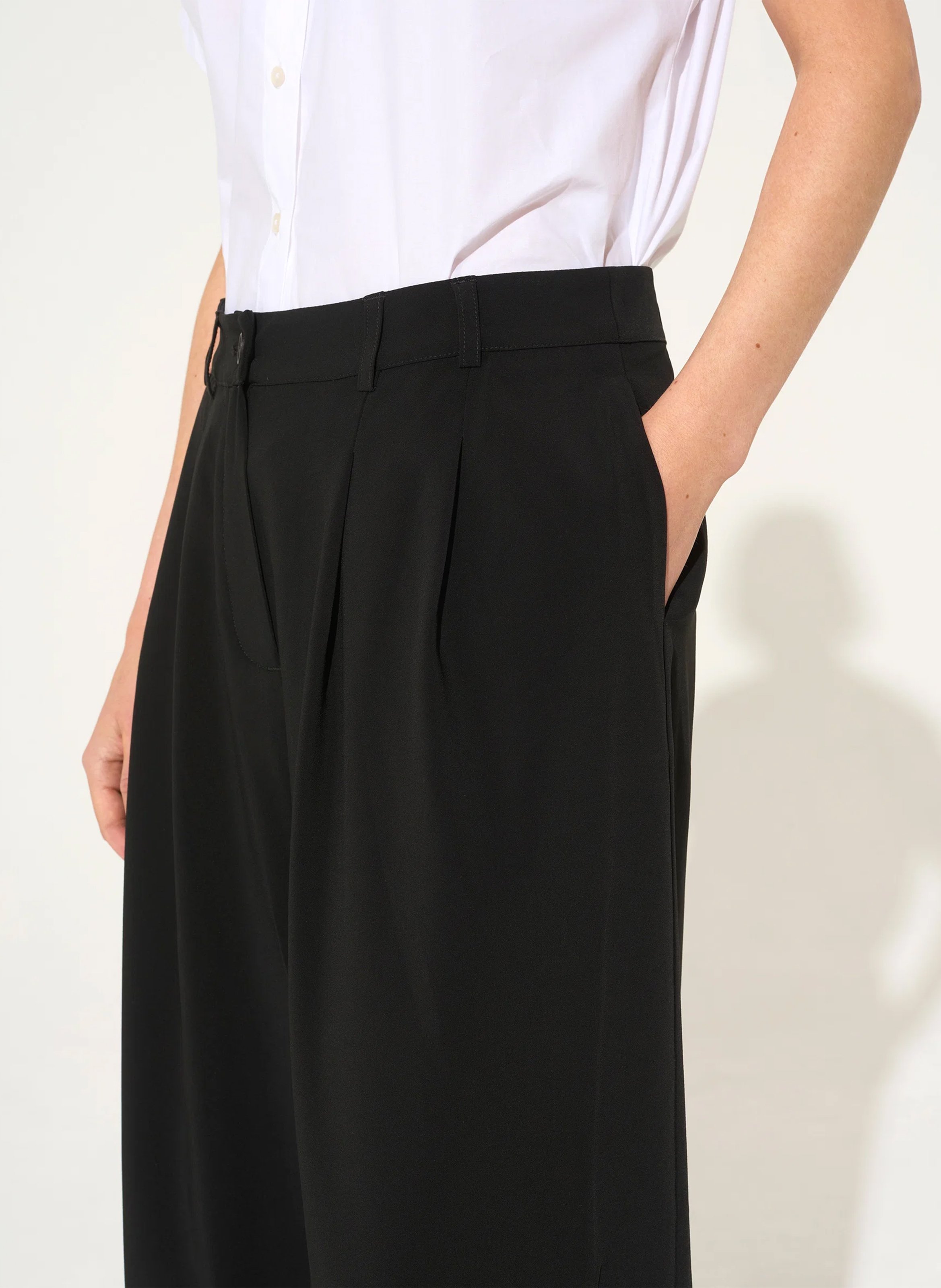 Pantalon large uni à pinces COTELAC ACOTE Noir