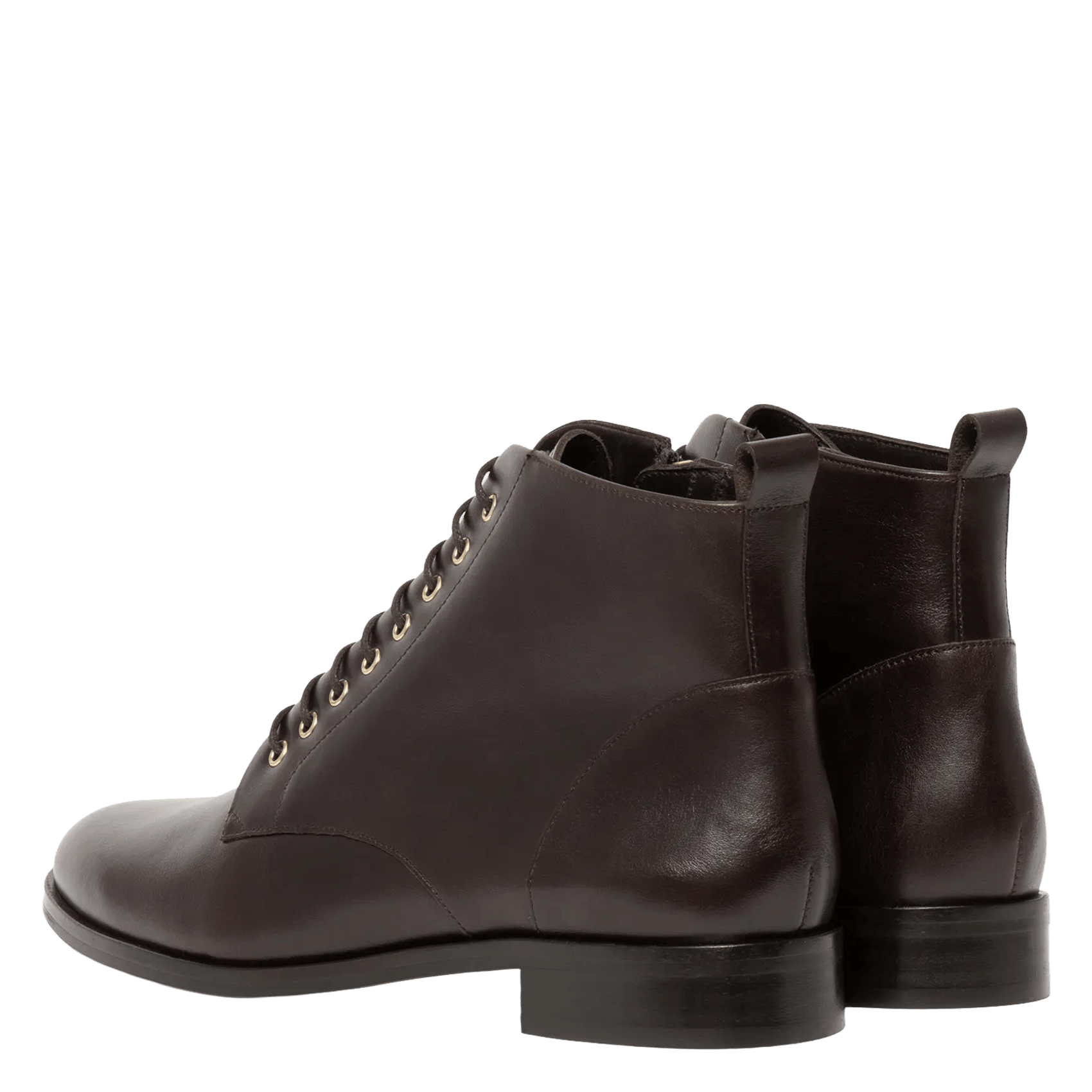 Lace-up smooth leather ankle boots BOCAGE Brown