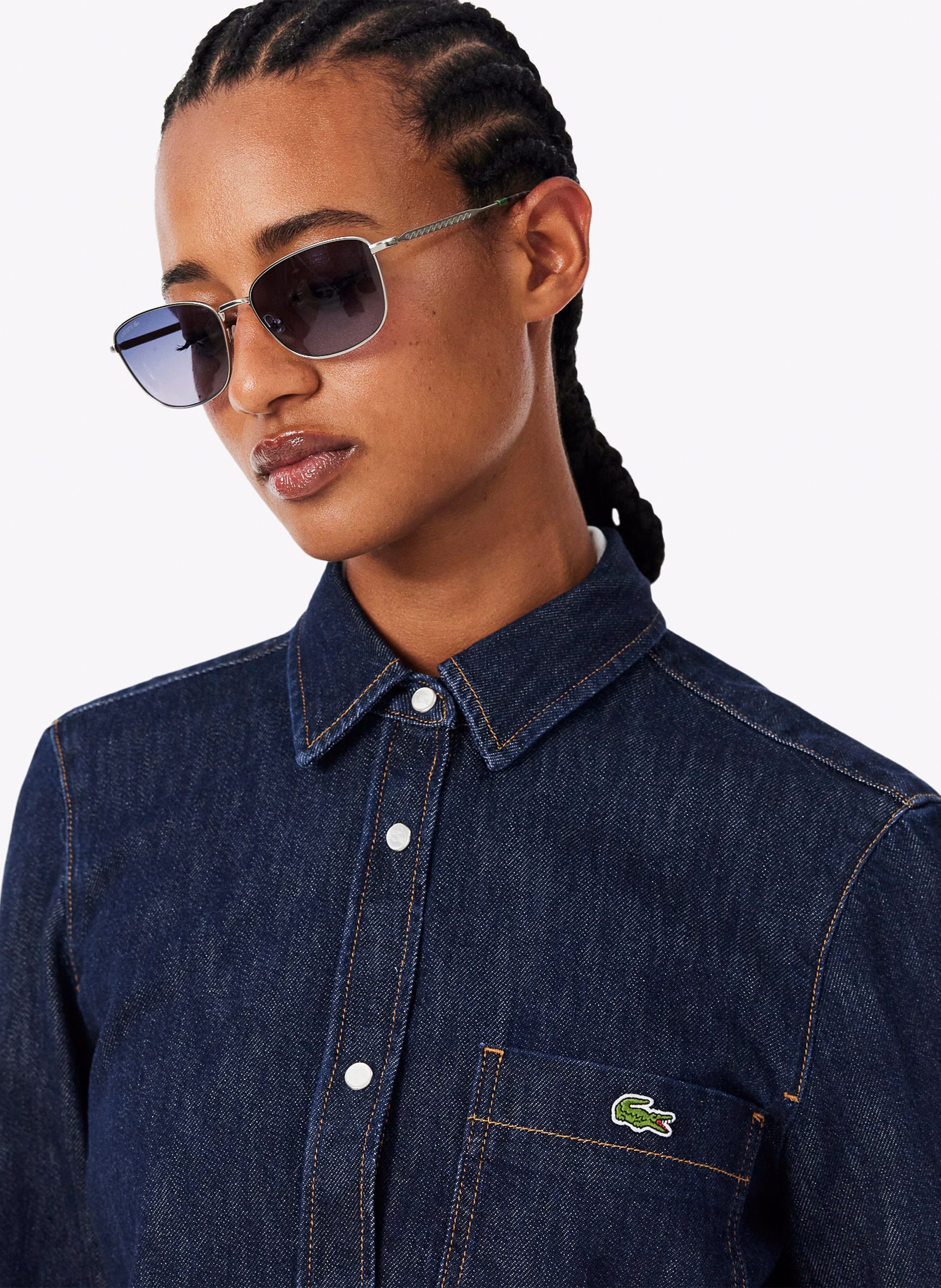Cotton shirt with classic collar LACOSTE Blue