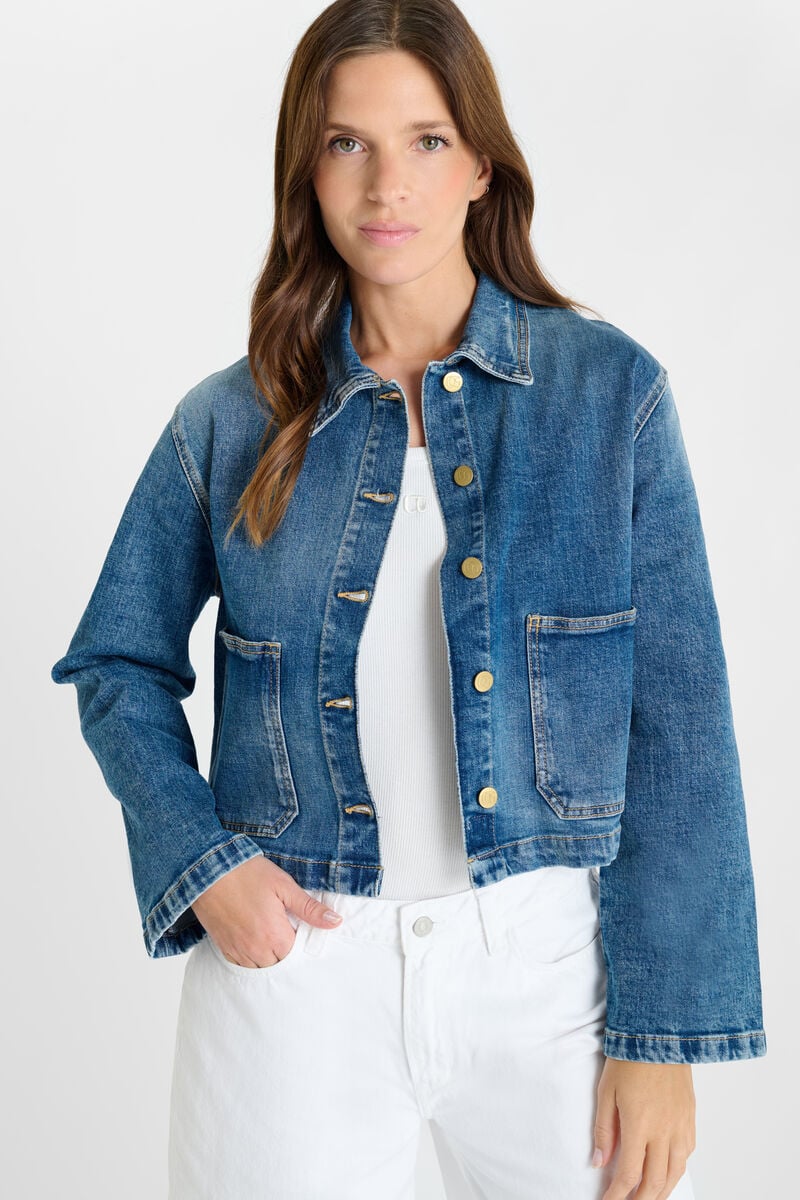 Buttoned shirt-collar jacket LE TEMPS DES CERISES Blue
