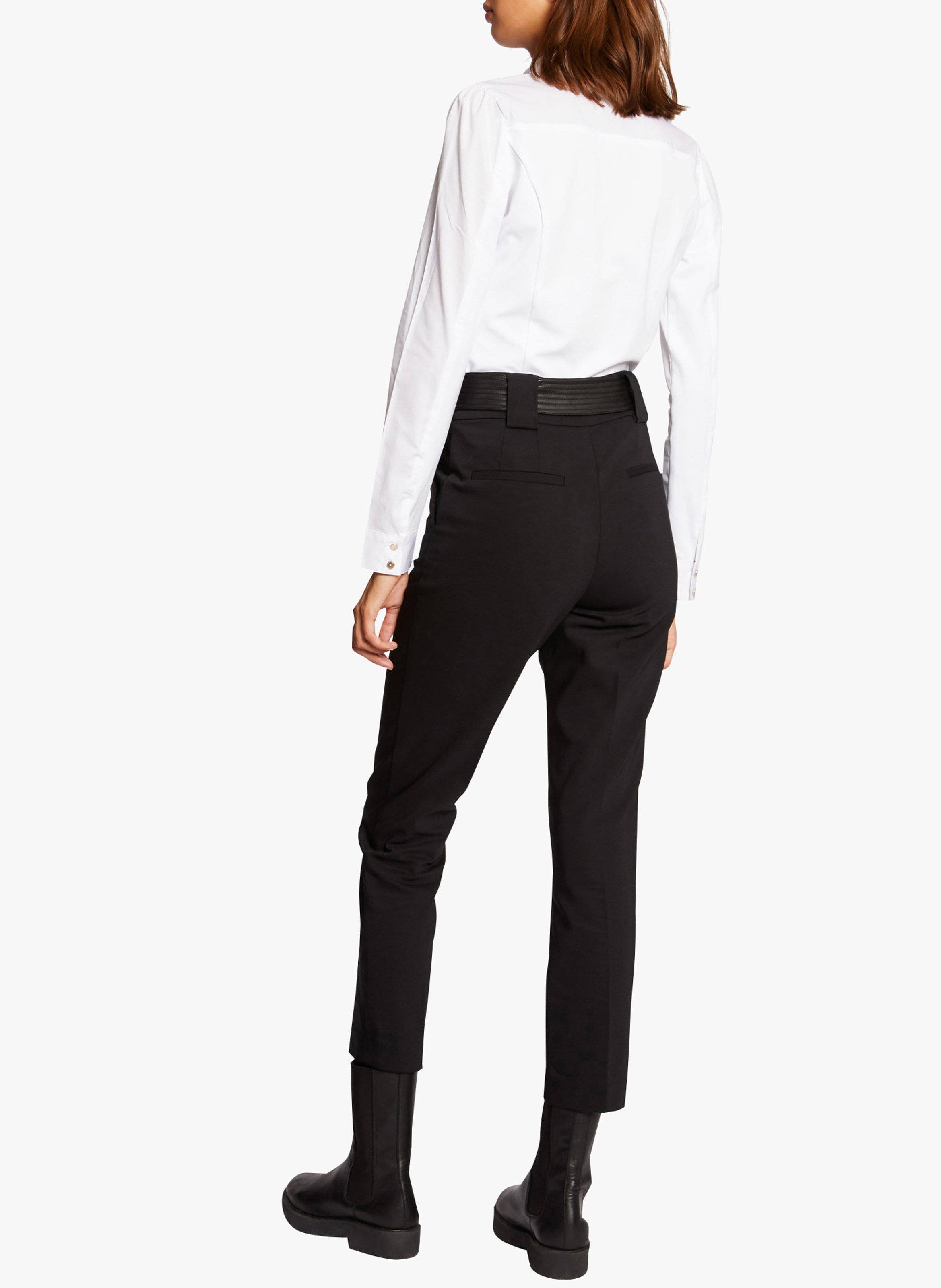 Cotton-blend shirt with classic collar MORGAN White