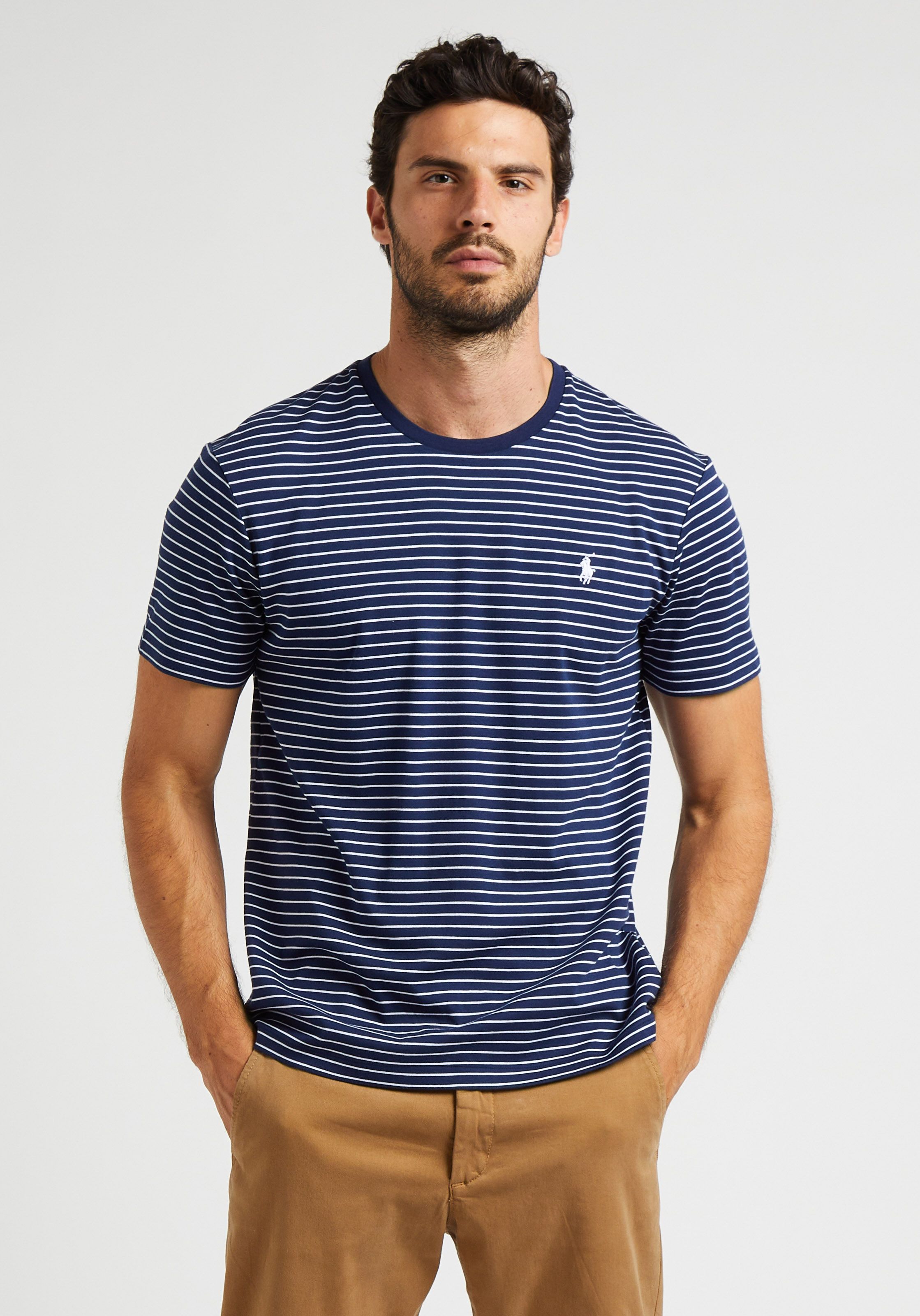 Tee shirt Col Rond Ray En Coton Refined Navy White Polo Ralph