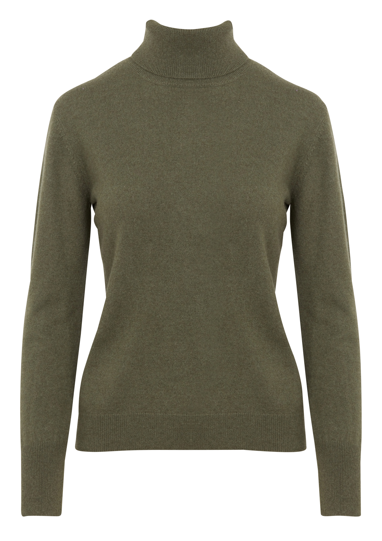 Cashmere straight-cut turtleneck sweater CAROLL Green