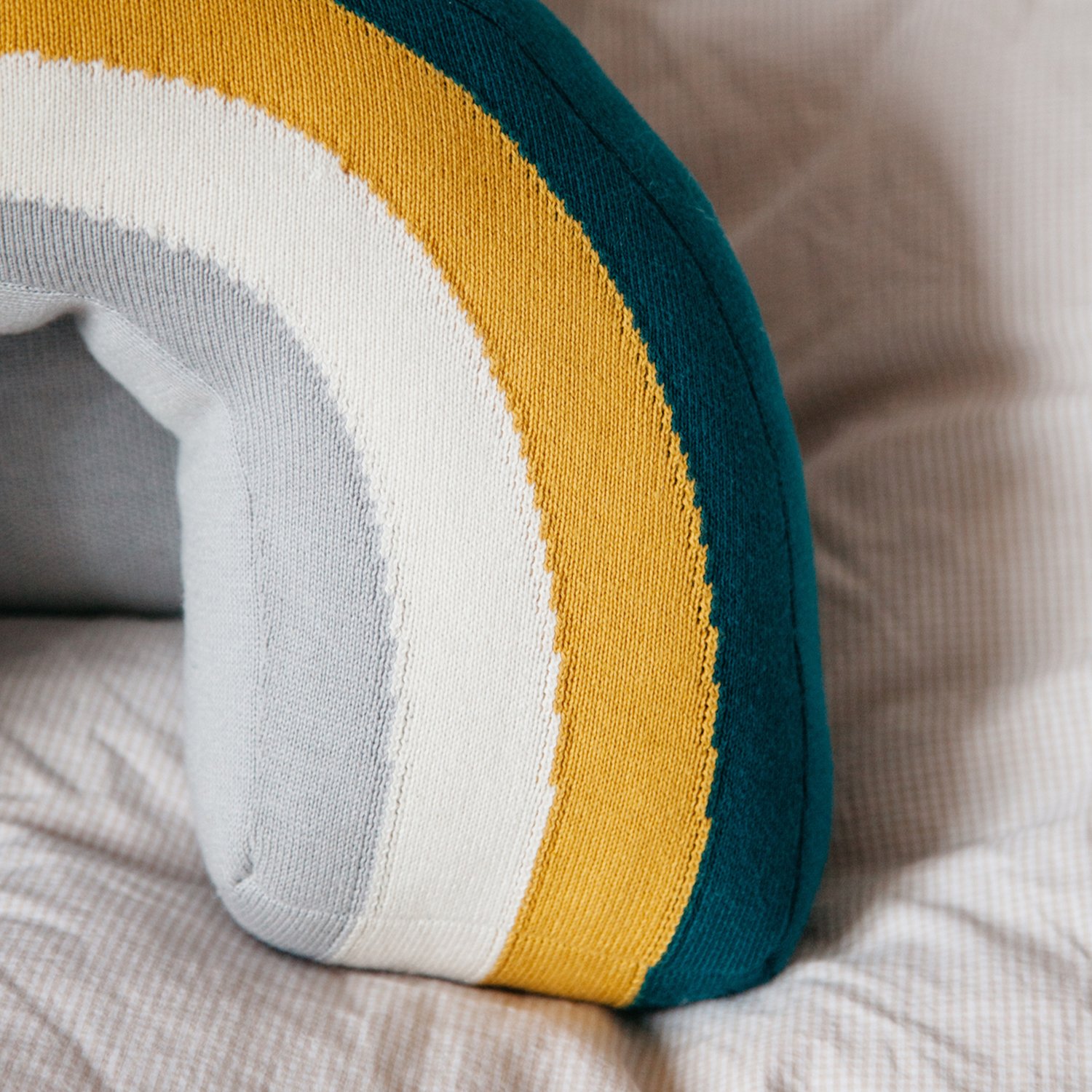 Rainbow cotton cushion KINDSGUT Yellow