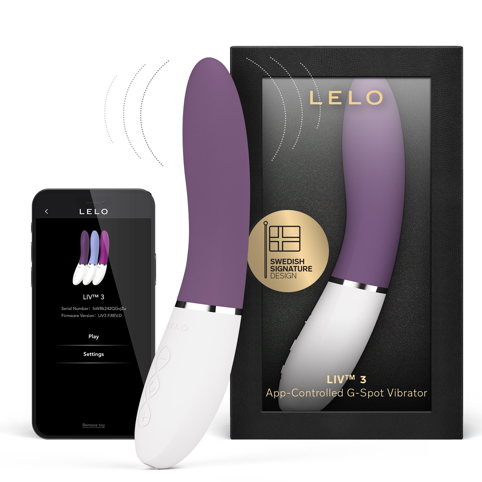 Vibromasseur femme point g avec application bluetooth, liv 3 LELO Plum