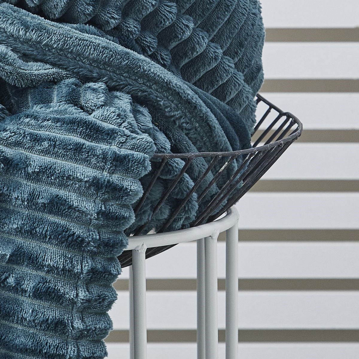 Plain ribbed throw TODAY LINGE DE MAISON Blue