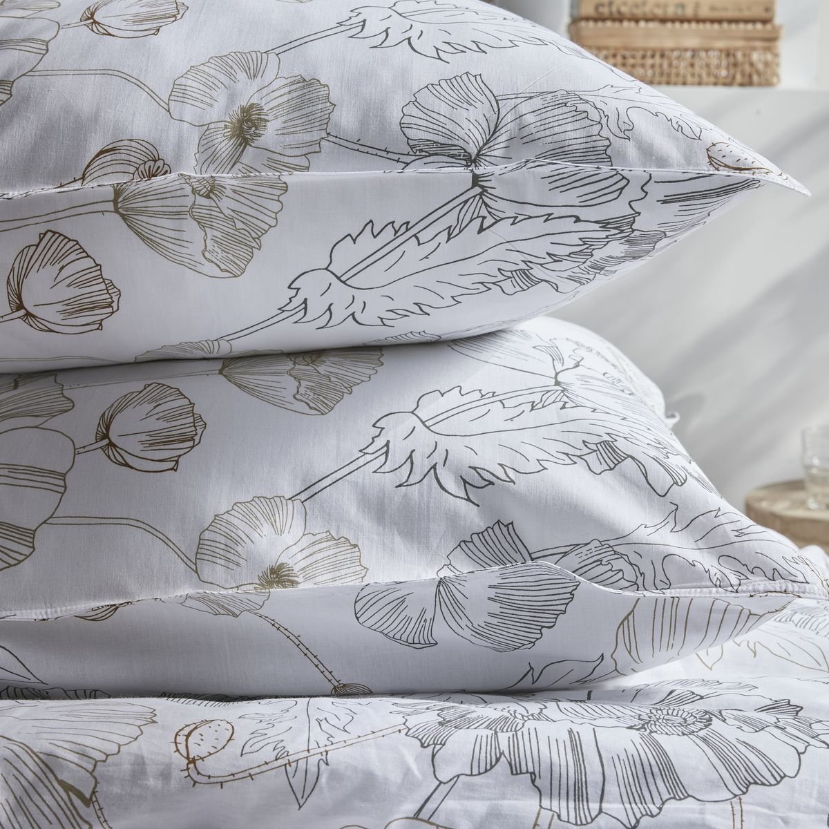 Zippered cotton printed bedding set TODAY LINGE DE MAISON White