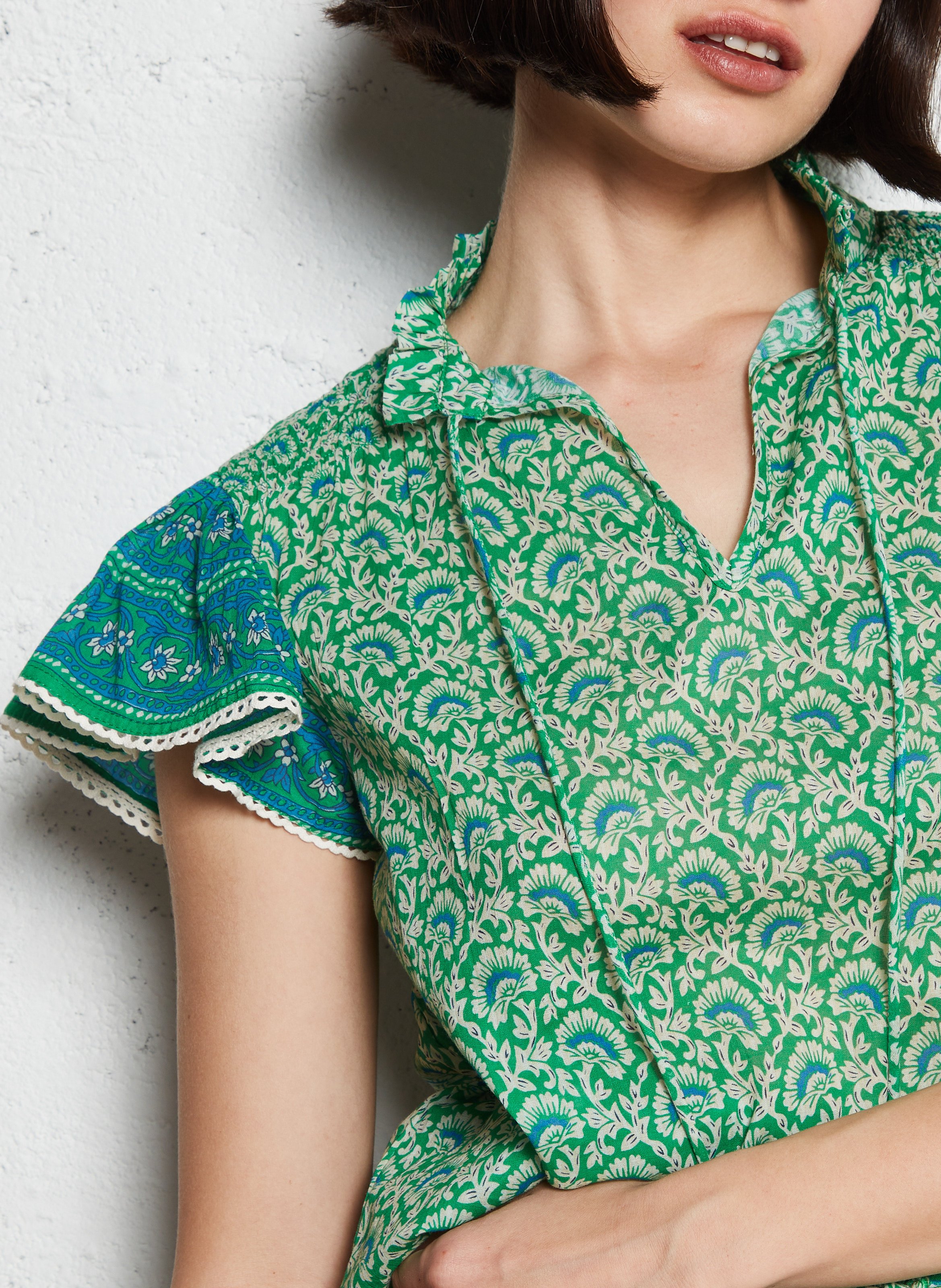 Mouwloze top met print M.A.B.E Groen