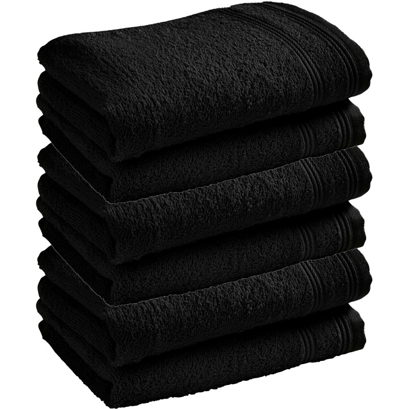 100% combed cotton hand towel COTON PUR Black