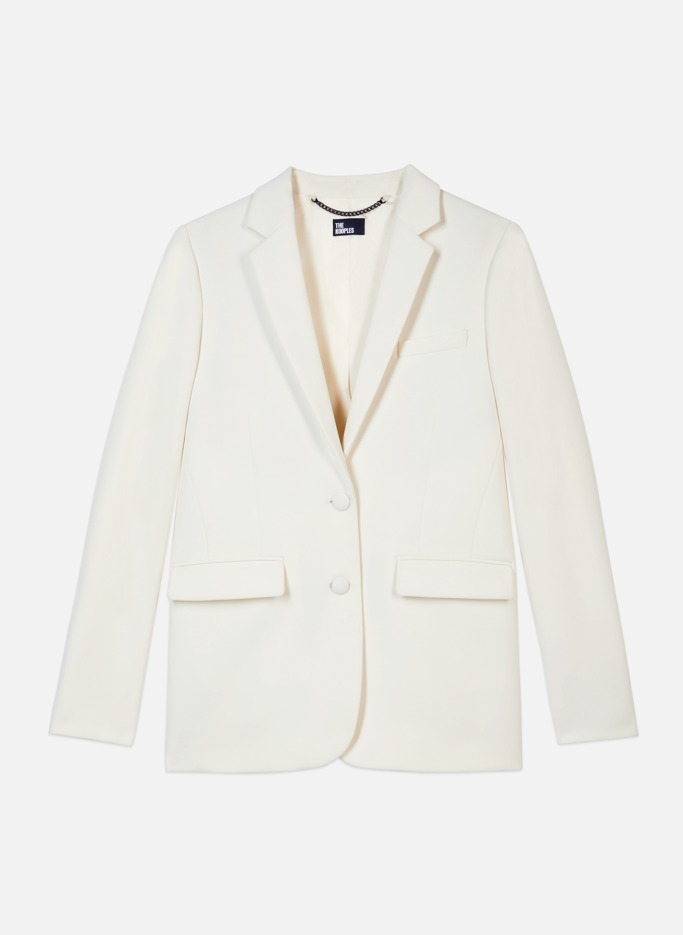 Crepe blazer with buttoned cuffs THE KOOPLES Beige