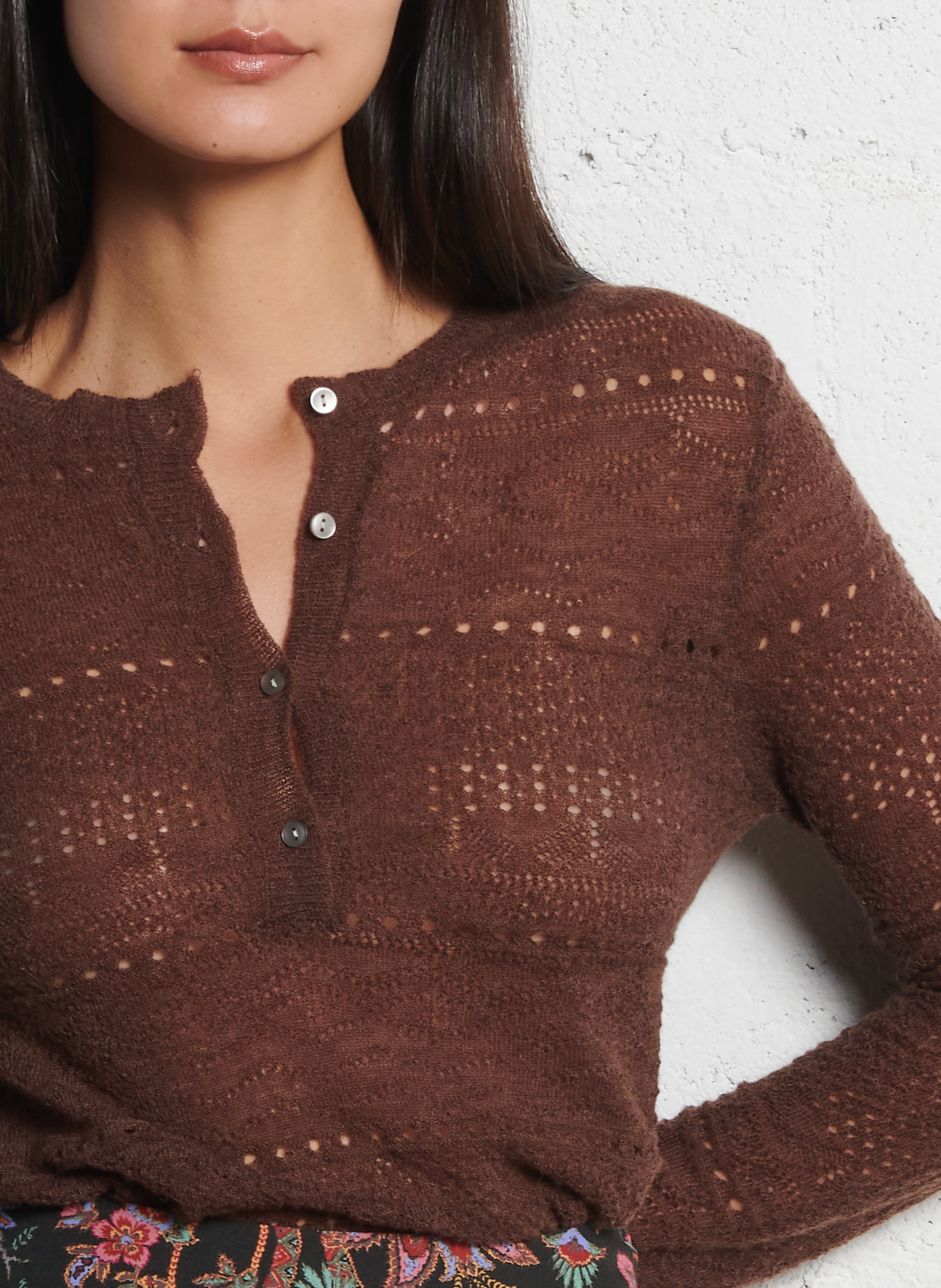 High-neck sweater LOUISE MISHA Brown