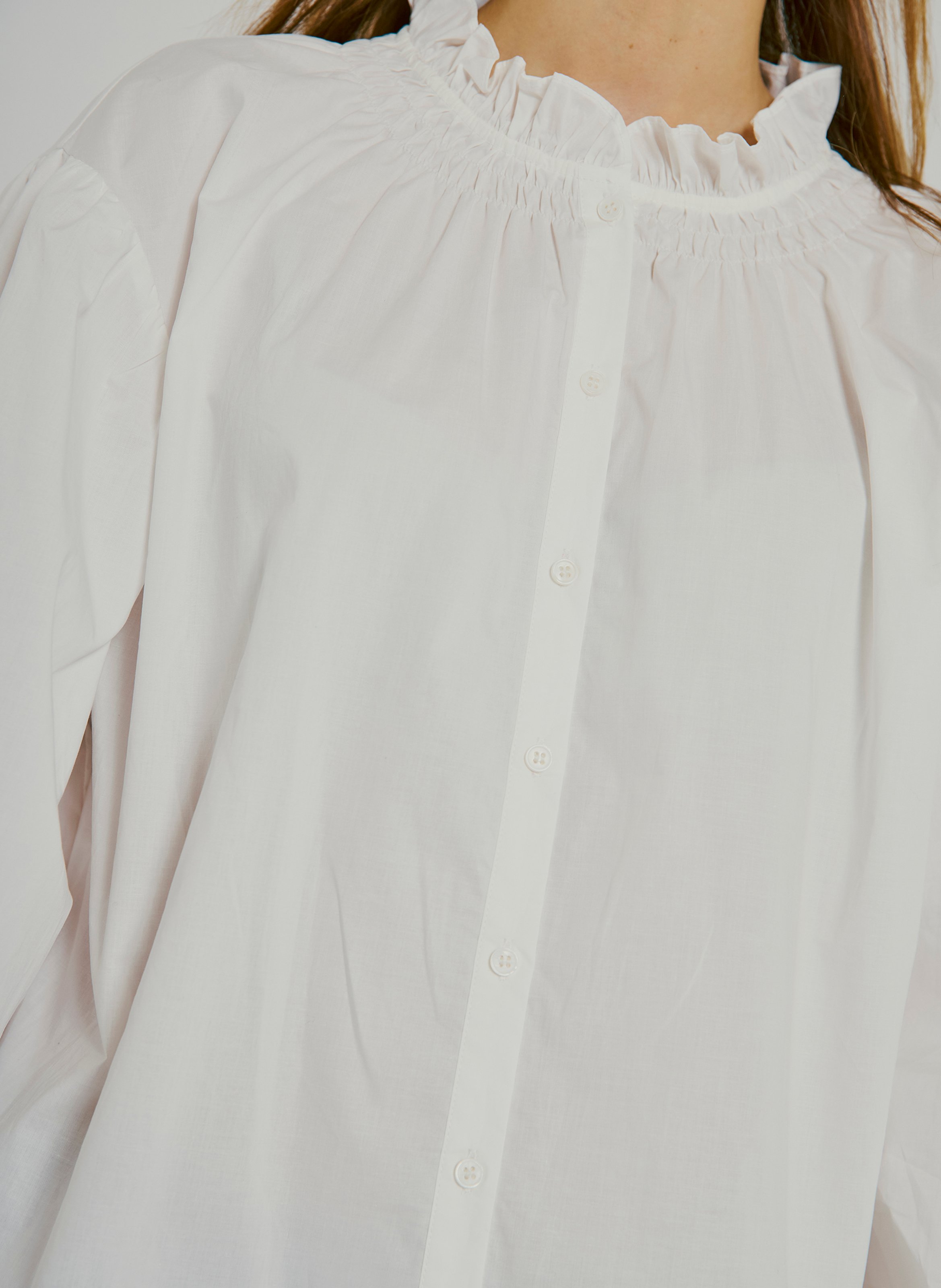 Alexandra dotted Swiss shirt NORR White