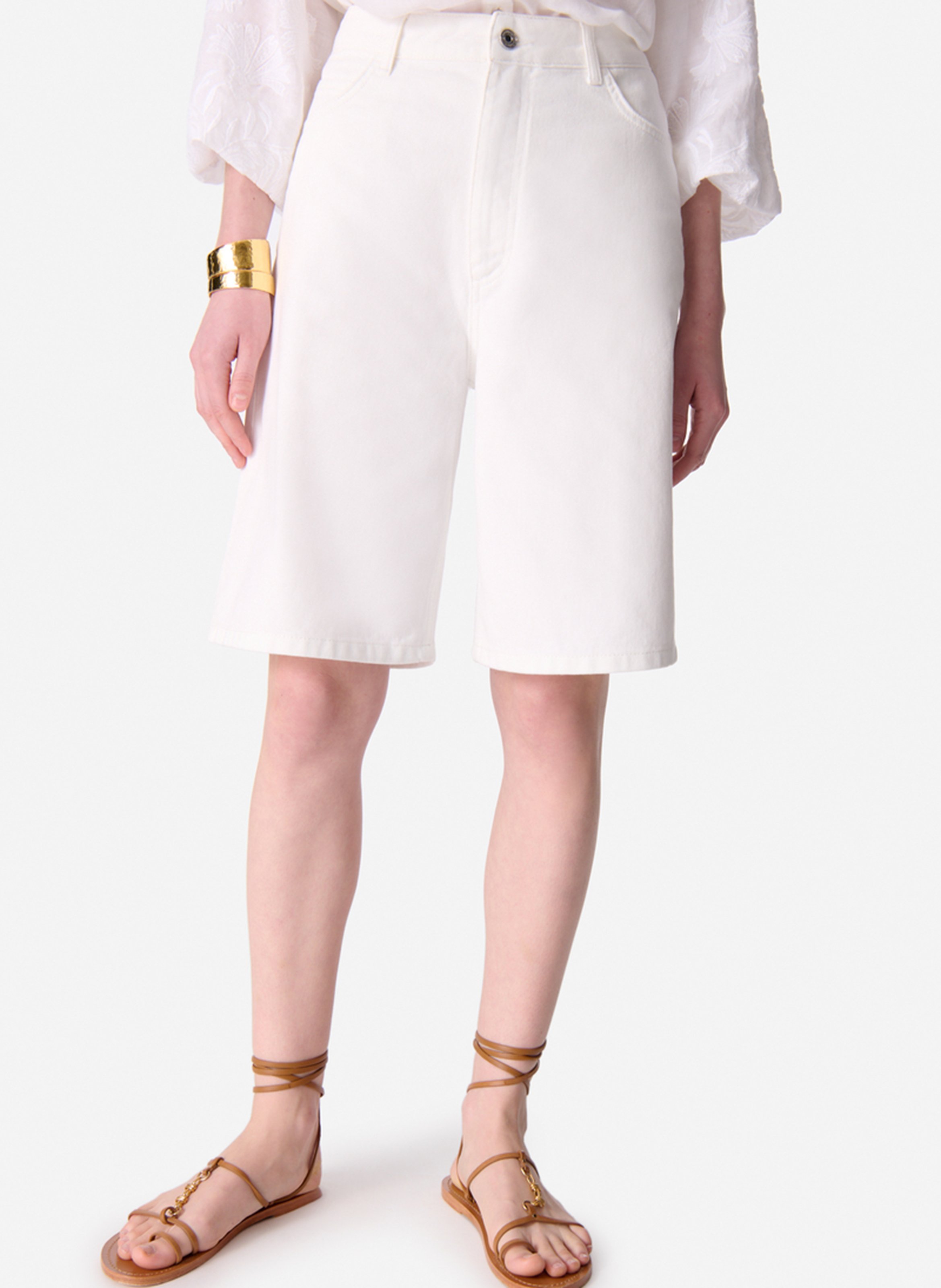 Weit geschnittene Bermuda aus Baumwolle VANESSA BRUNO Beige