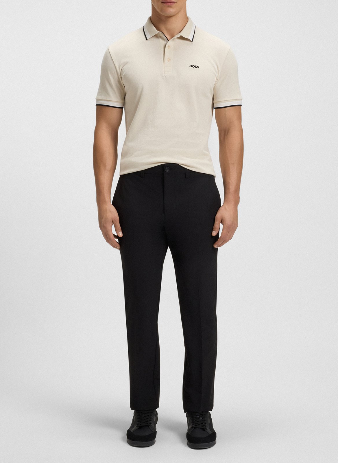 Regular-fit cotton polo shirt BOSS White