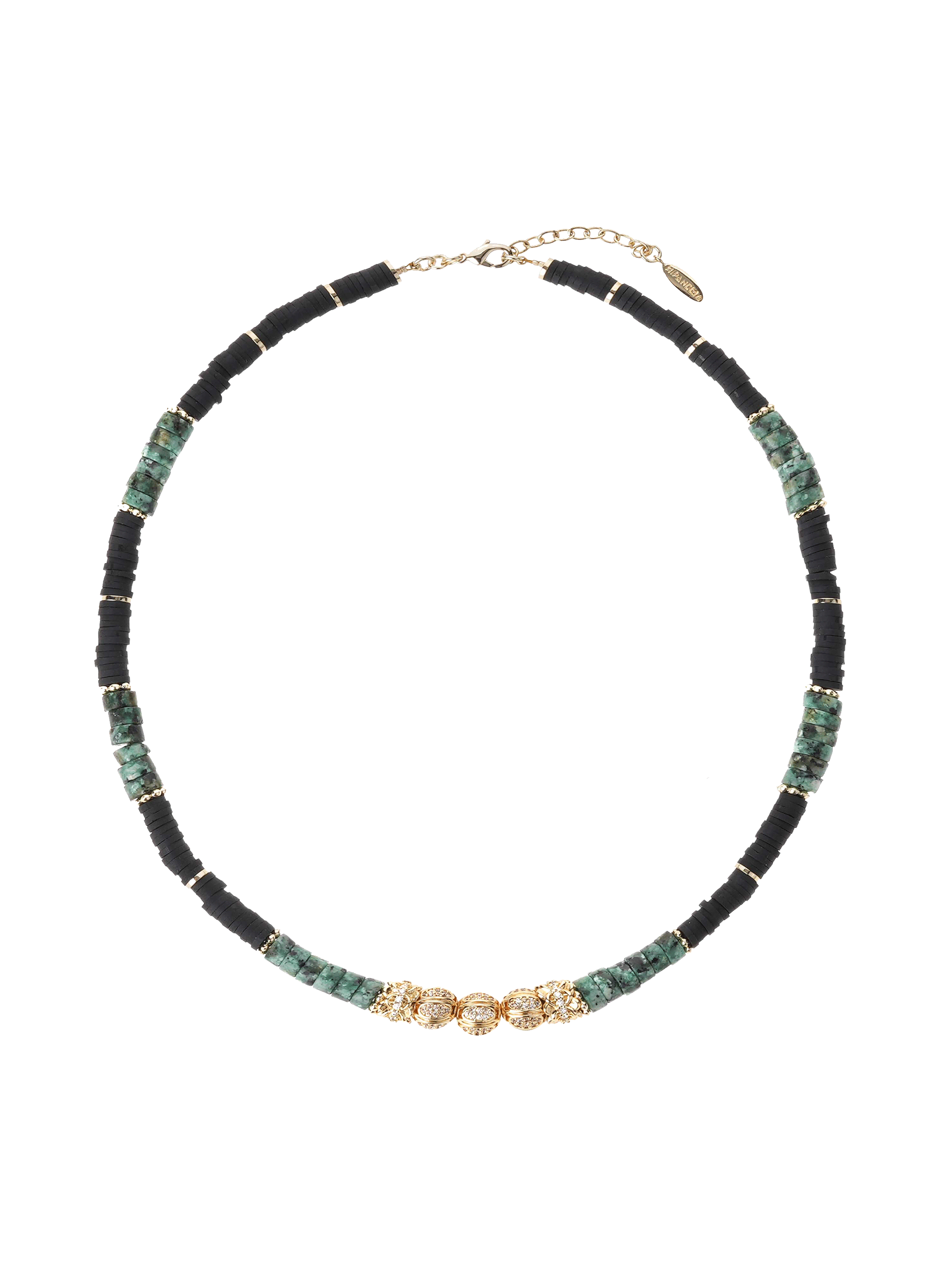 Round beads pearl necklace HIPANEMA Black