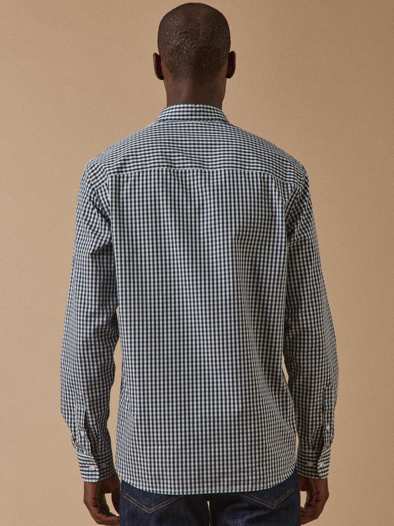 Contemporary cut gingham shirt Blue